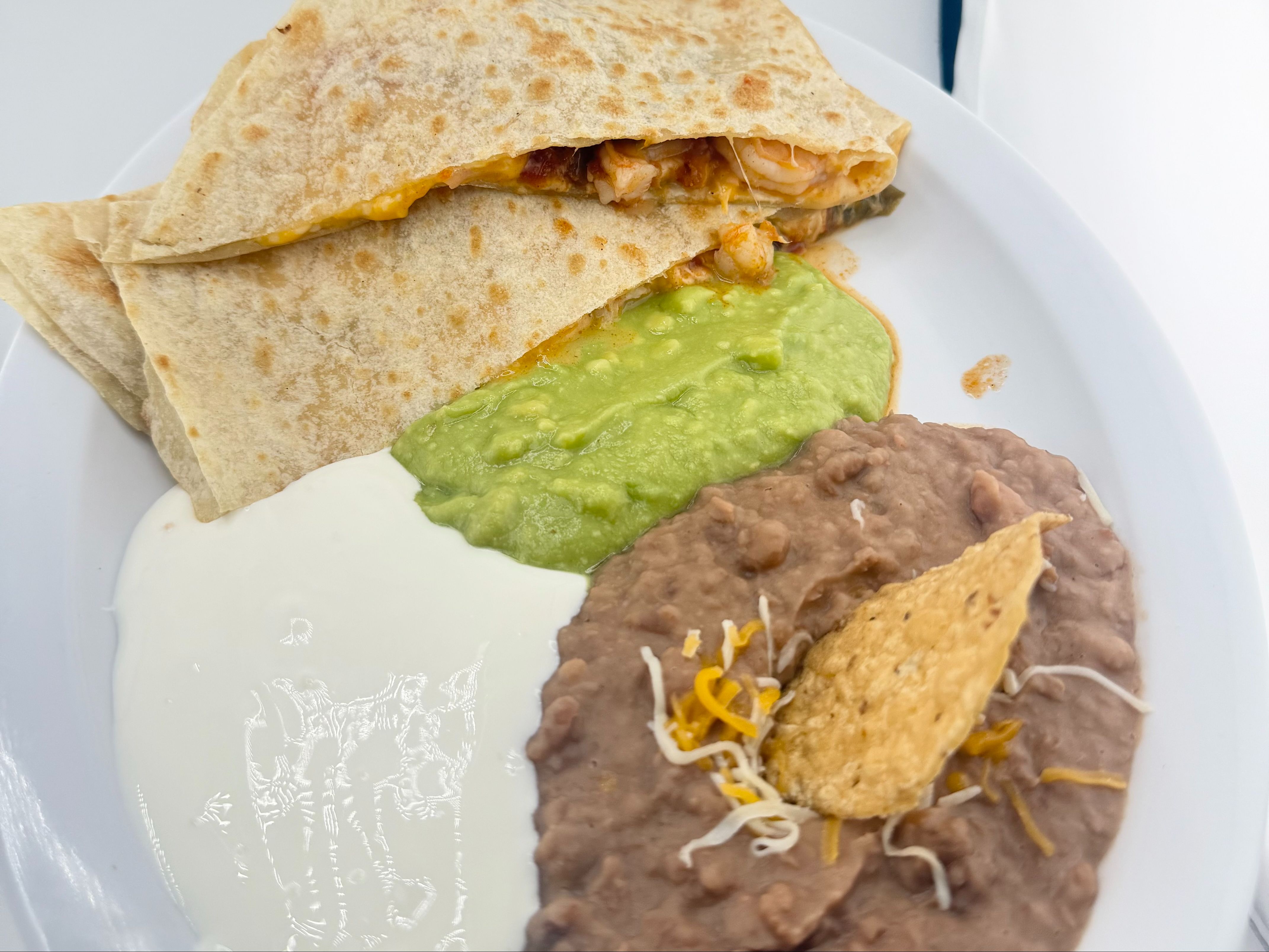 Shrimp Super Quesadilla.