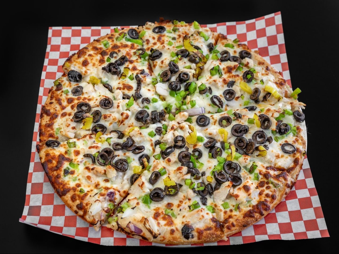 Alfredo Chicken Pizza.