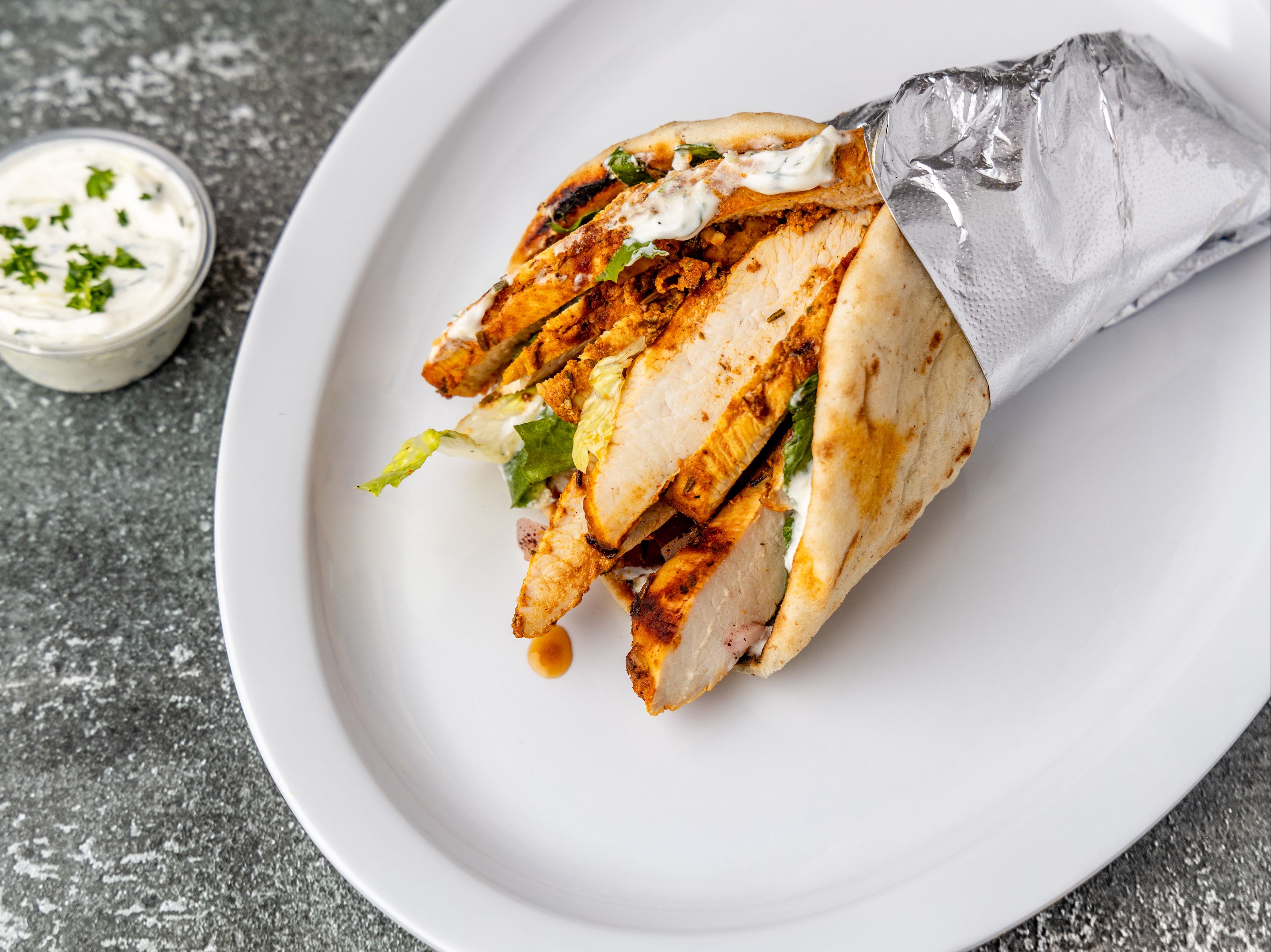 Chicken Gyro Sandwich.