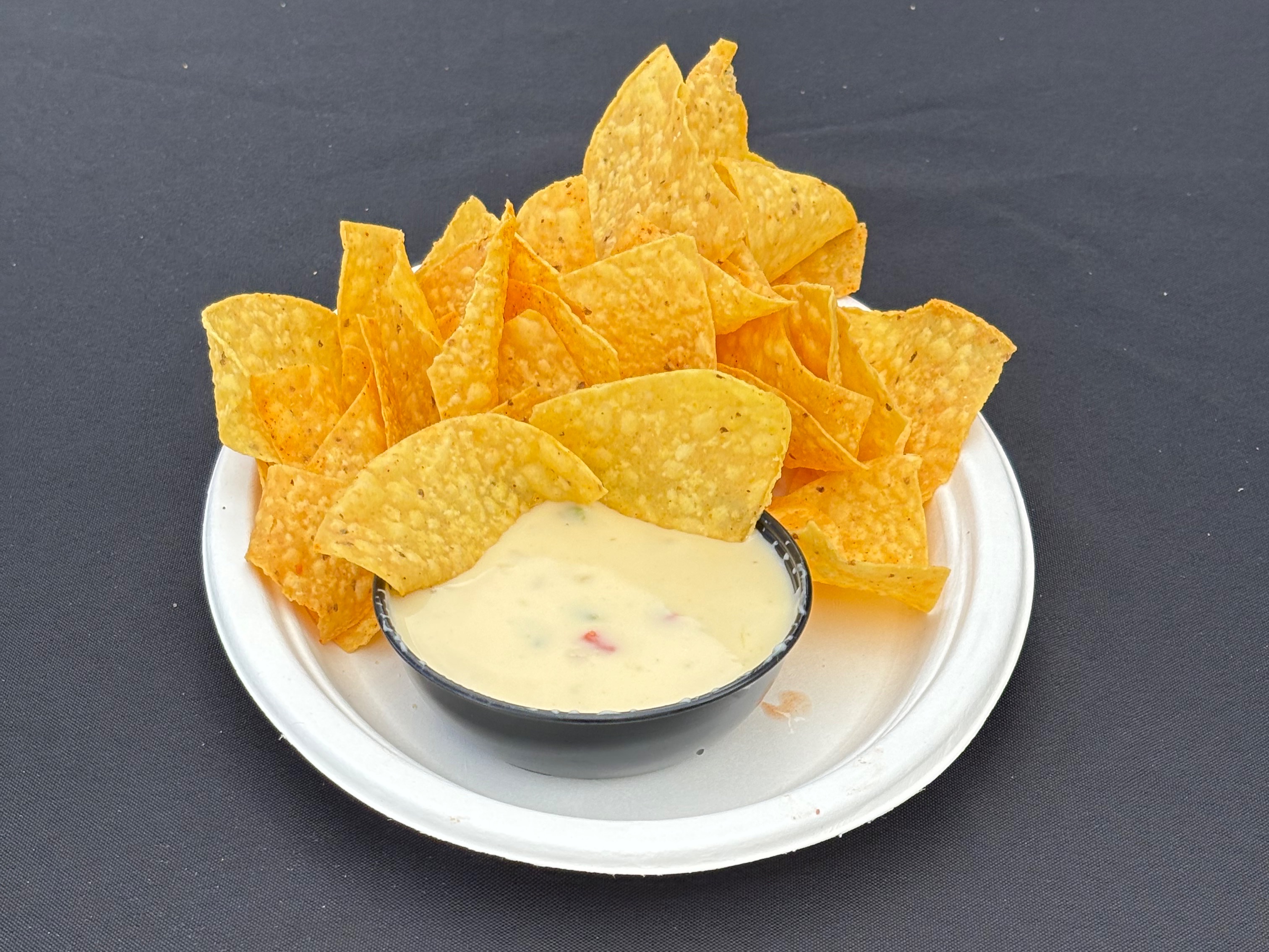 Queso and Chips Small.