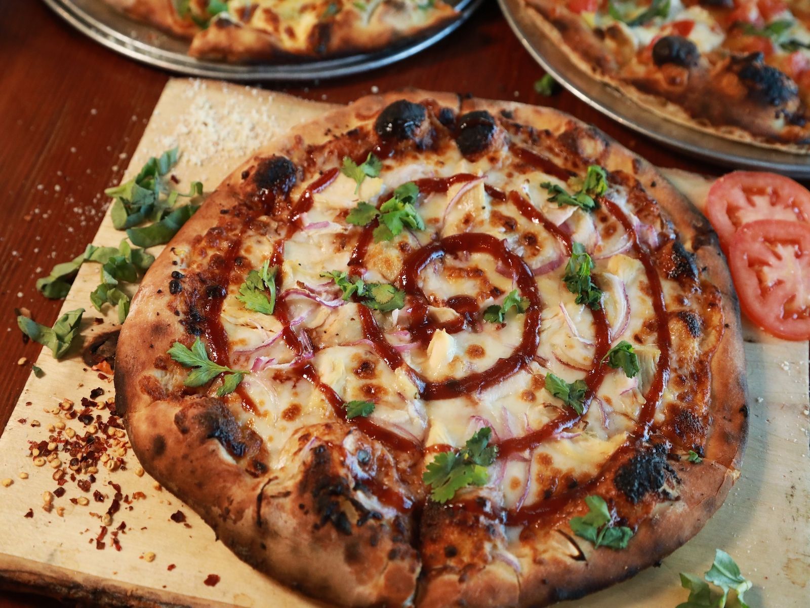Spicy Buffalo Chicken Pizza.
