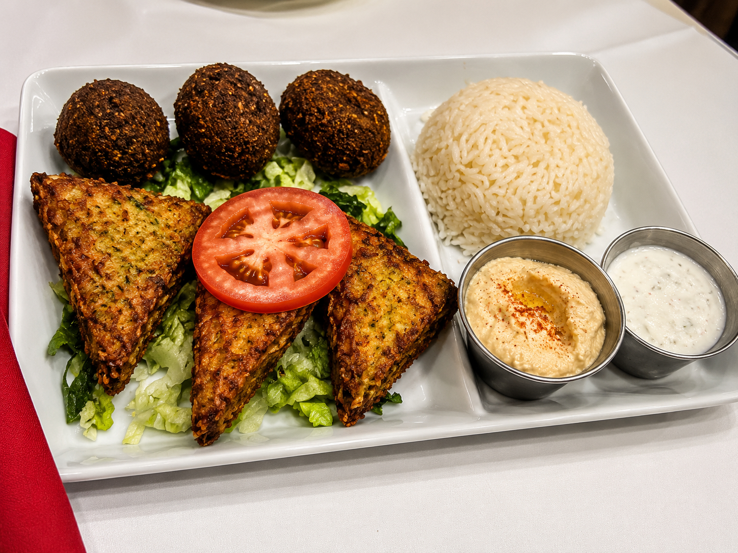 Falafel & Zucchini Platter.