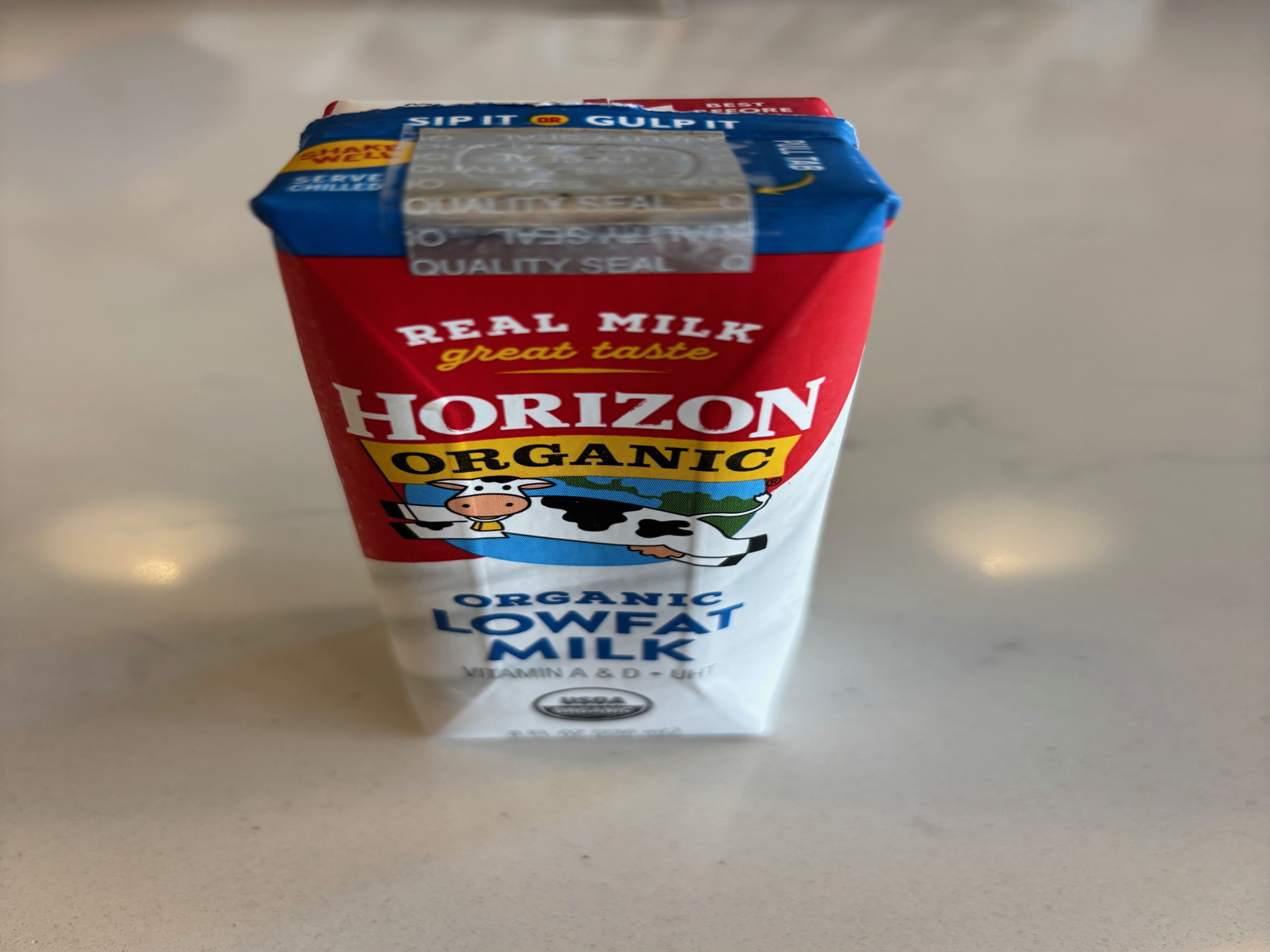Kid's Horizon Organic Low-Fat Milk.