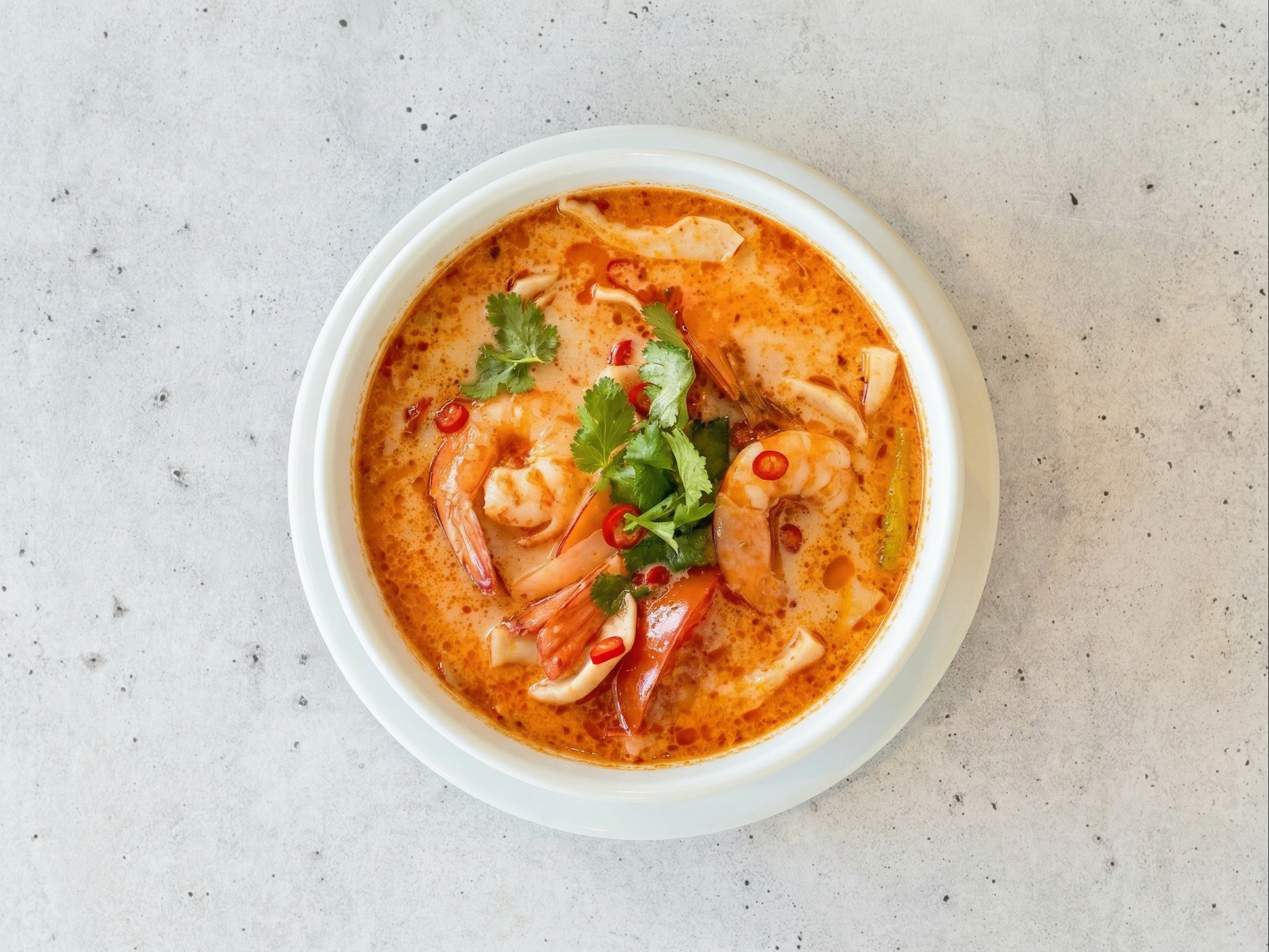 Tom Yum Kung (Shrimp Soup).