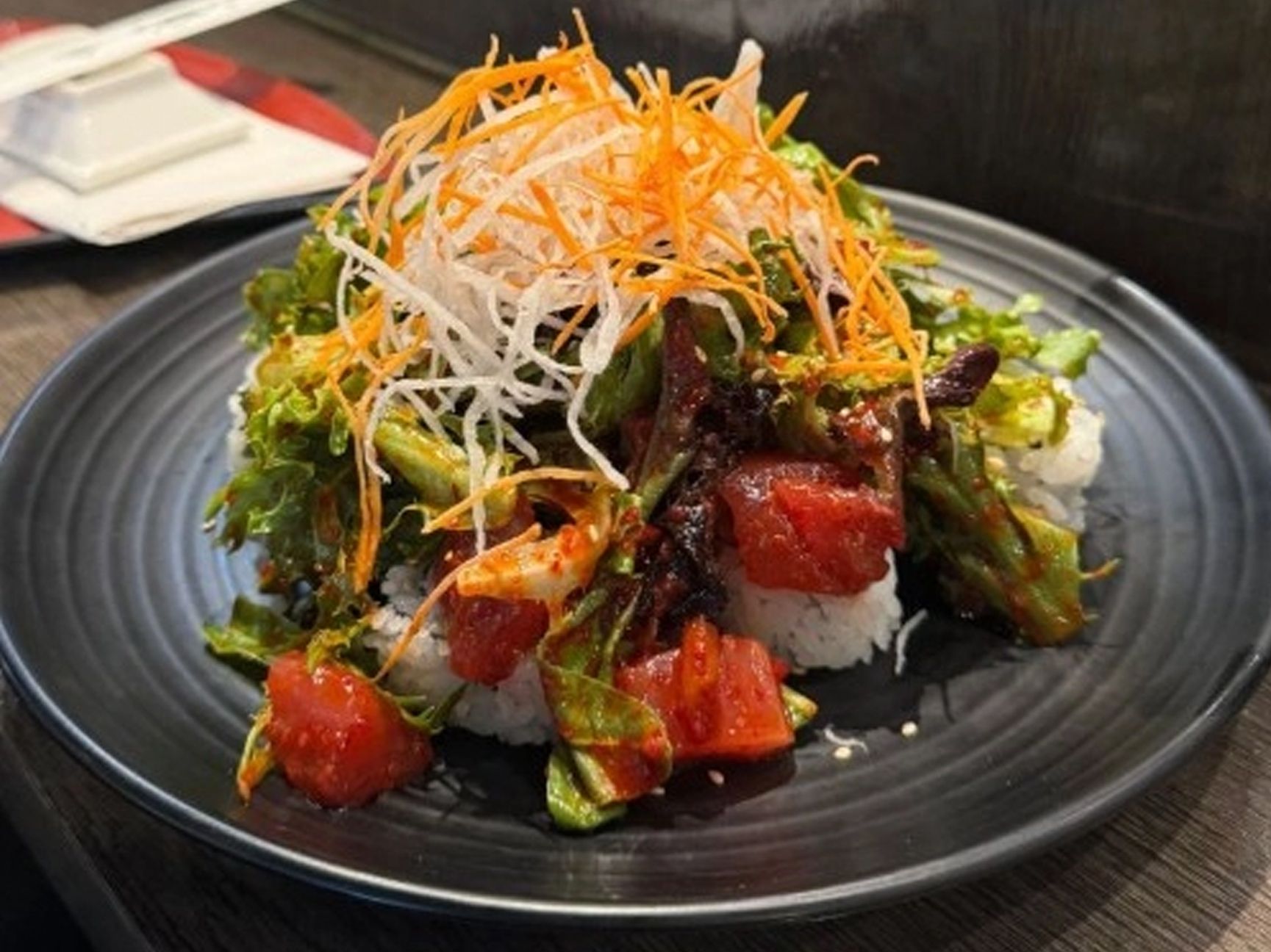 Dessert (W/ Rearl Crab No Cucumber , Tobiko On Top For Cherl) Roll.