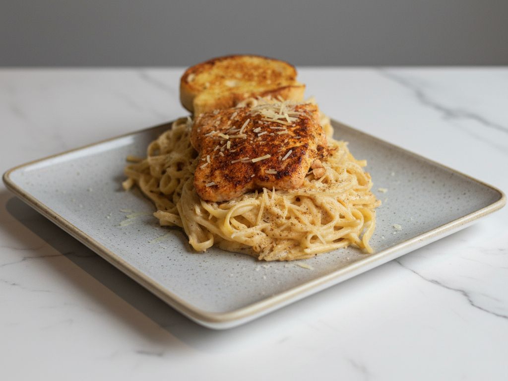 Salmon Alfredo.