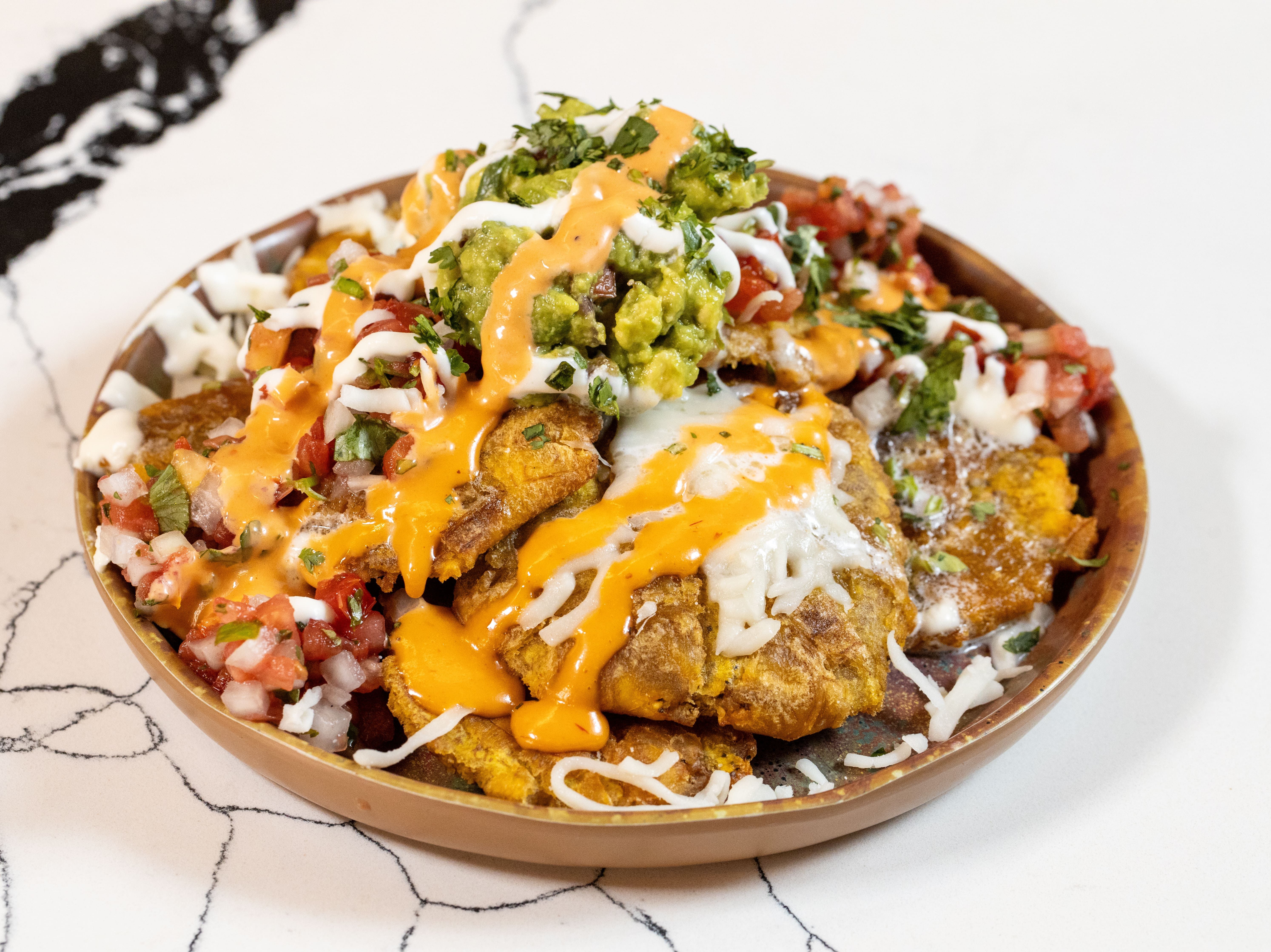 Loaded Tostones.
