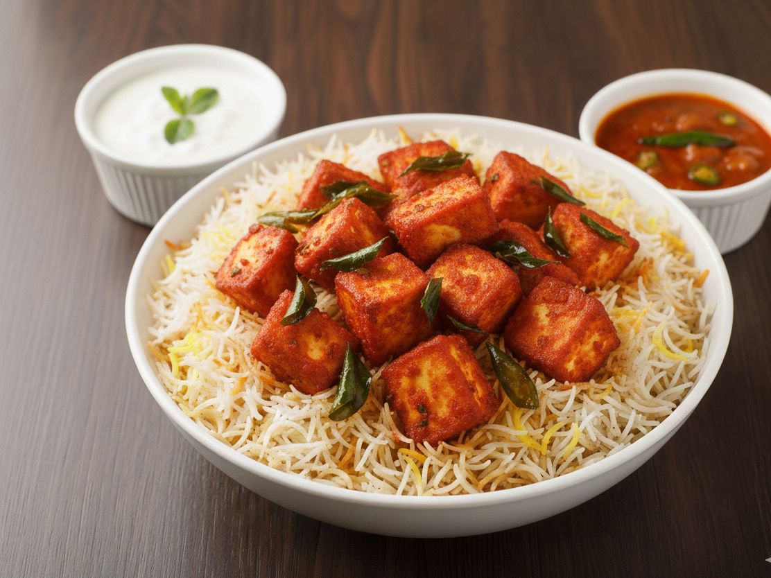 Paneer 65 Biryani.