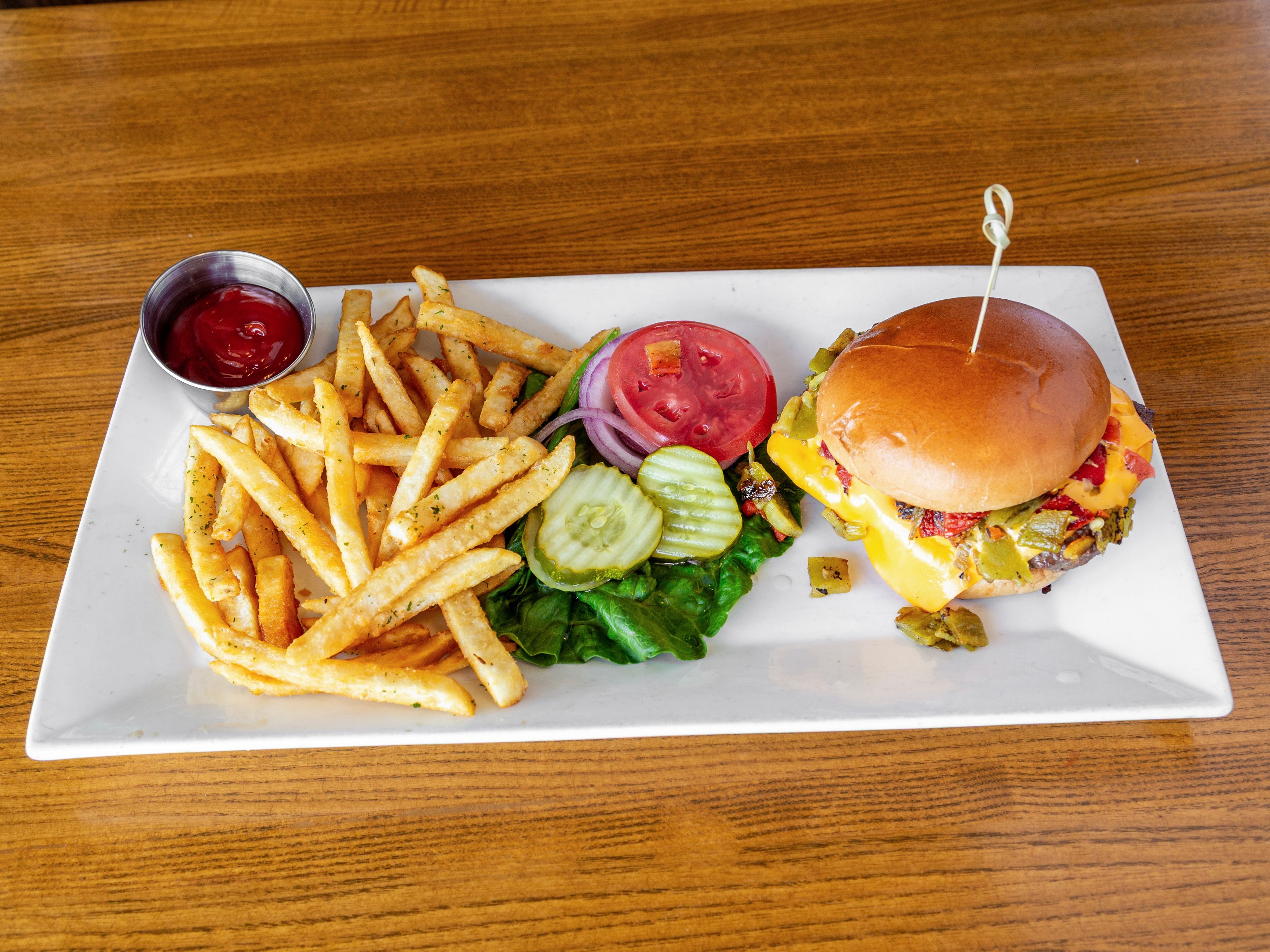 Green Chili Cheese Burger