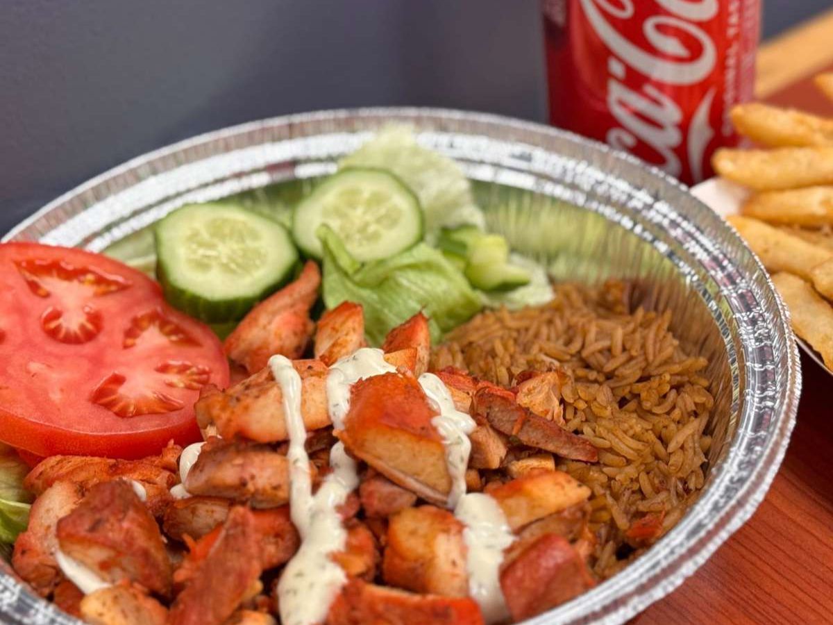 Chicken Over Rice Meal.