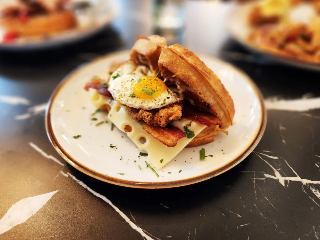Holy Moly Waffle Sandwich.