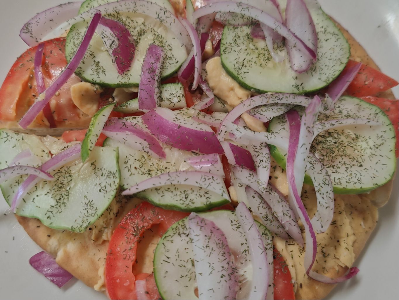 Loaded Hummus Pita (V).