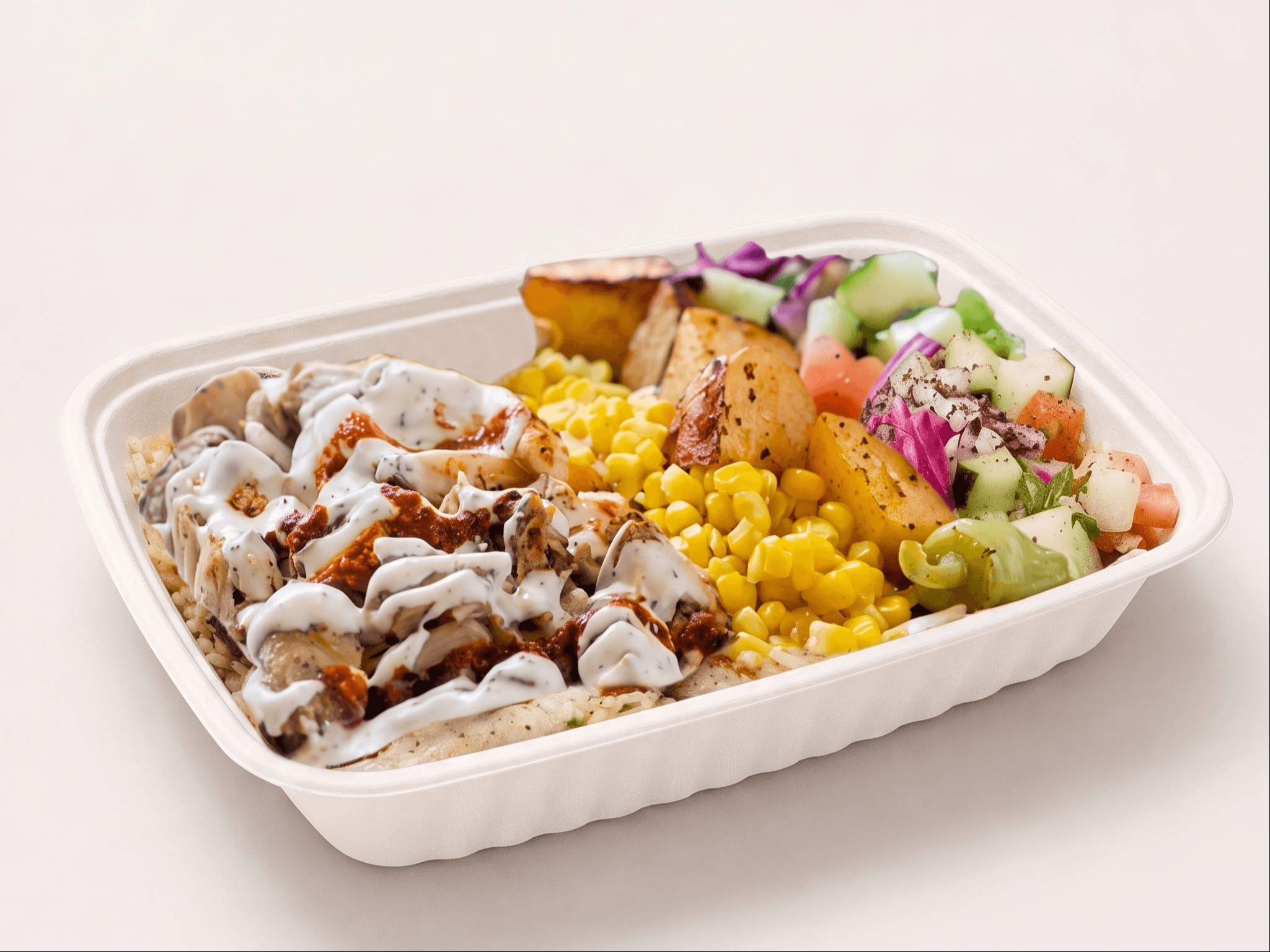 Chicken & Gyro Rice Bowl.