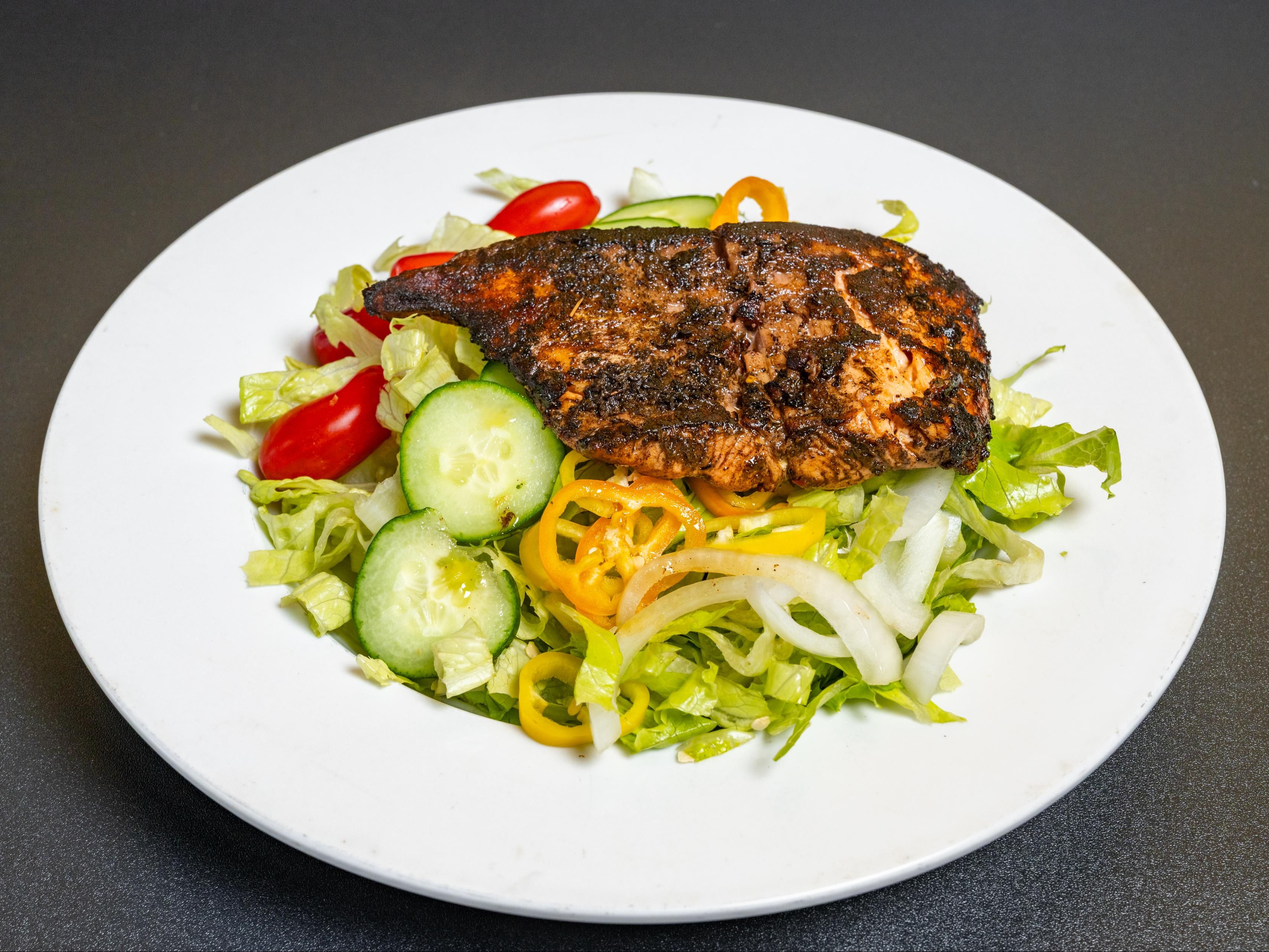 TJS Jerk Salmon Salad.