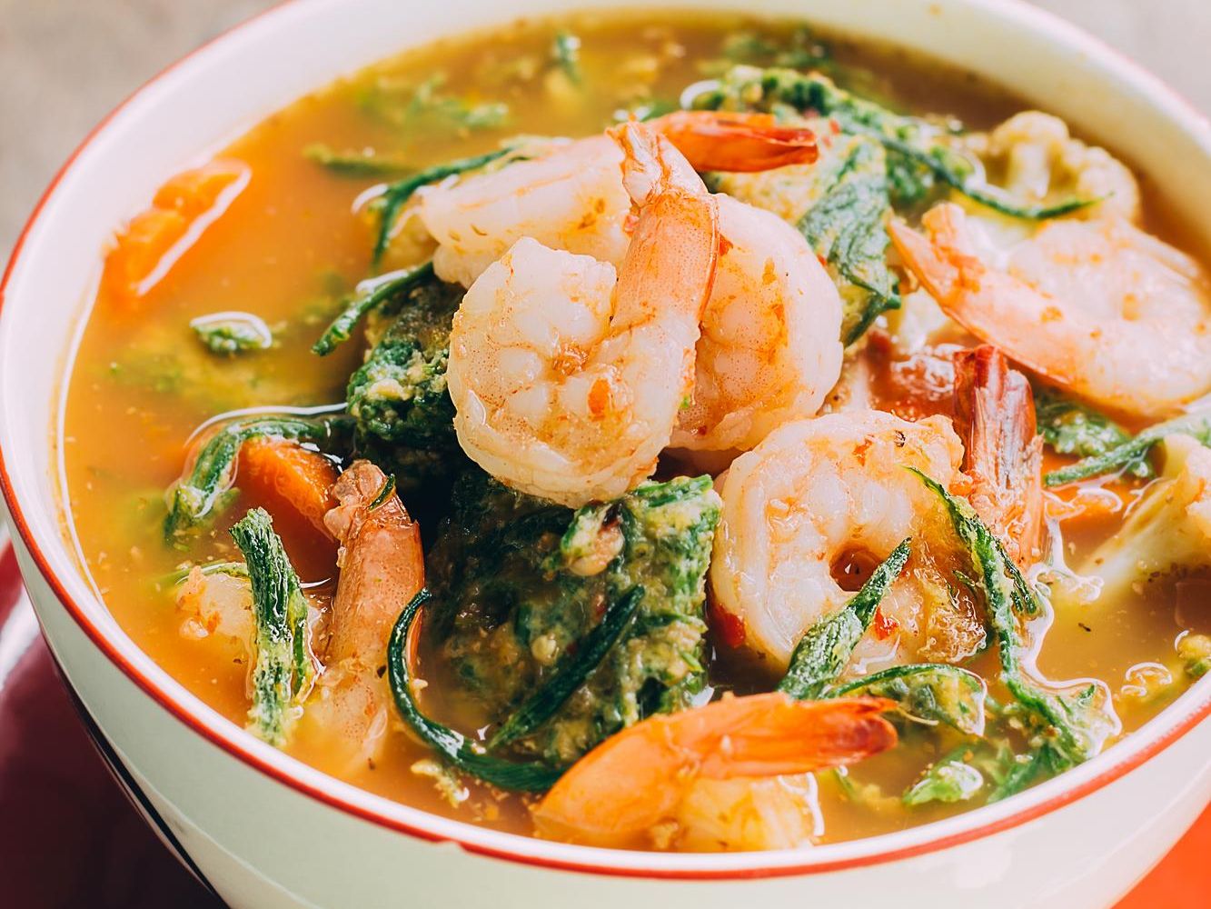 SOPA DE CAMARONES ( Shrimp Soup ).
