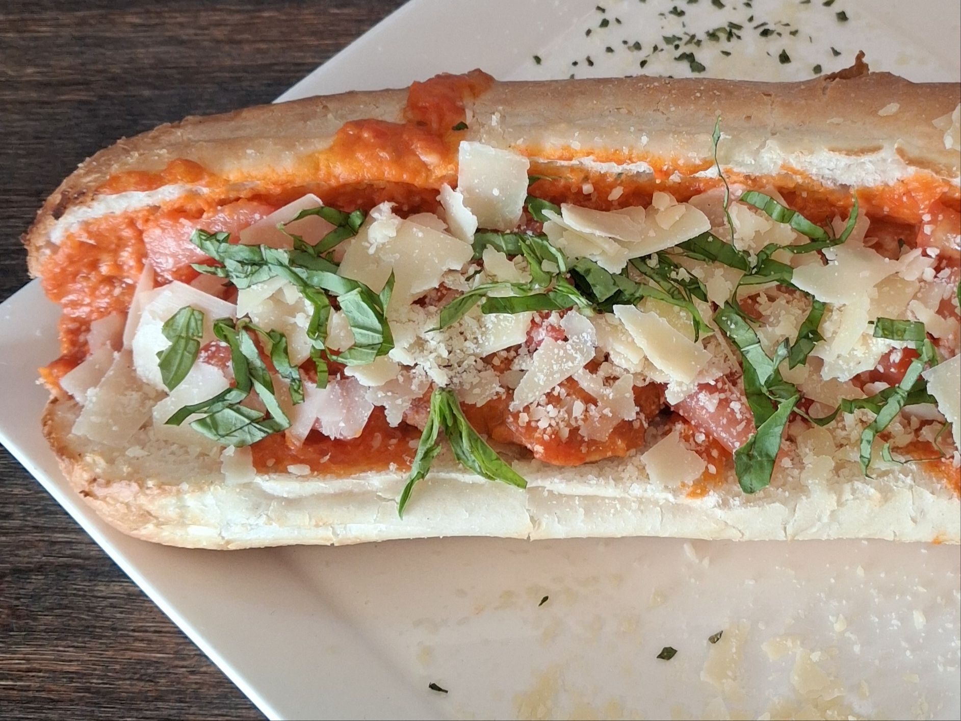 Crispy Chicken Cutlet With Vokda Sauce Sandwich Half.
