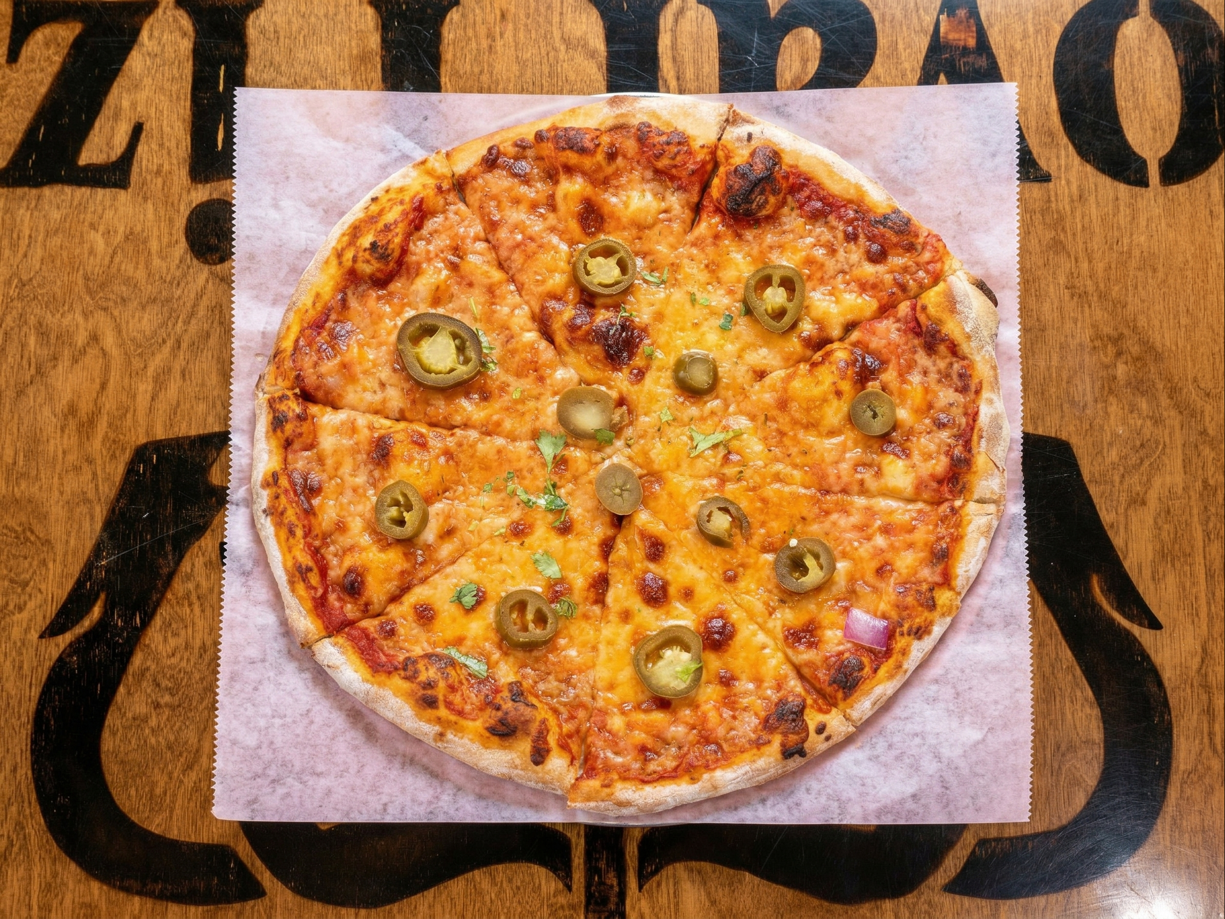 Jalapeno Cheese Pizza.
