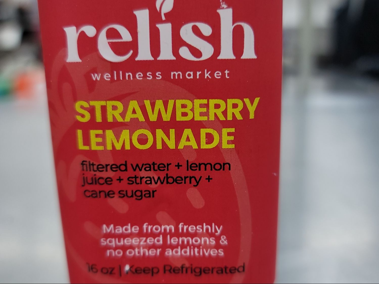 Fresh Strawberry Lemonade by Relish Wellness Market.
