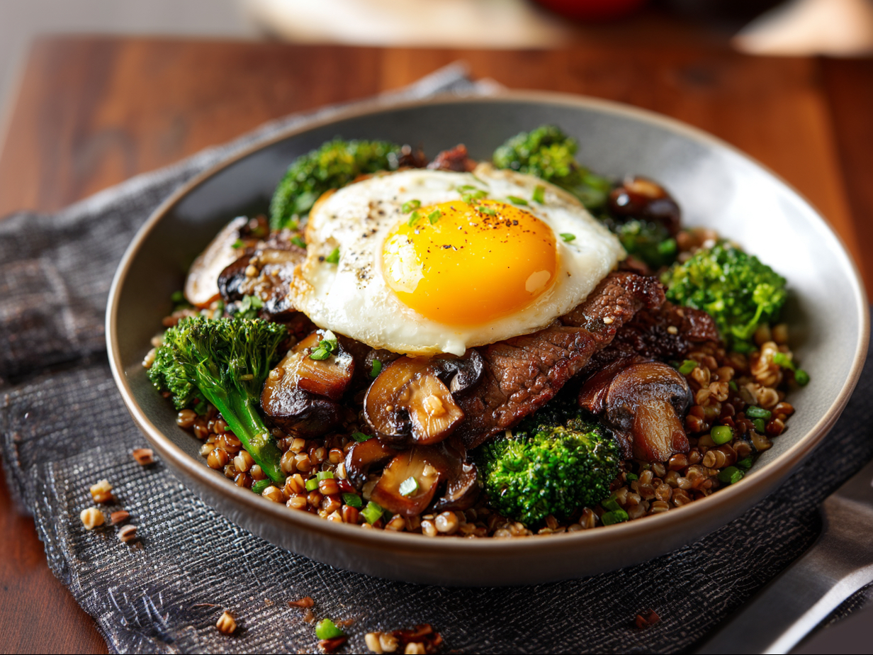 Steak and Buckwheat.