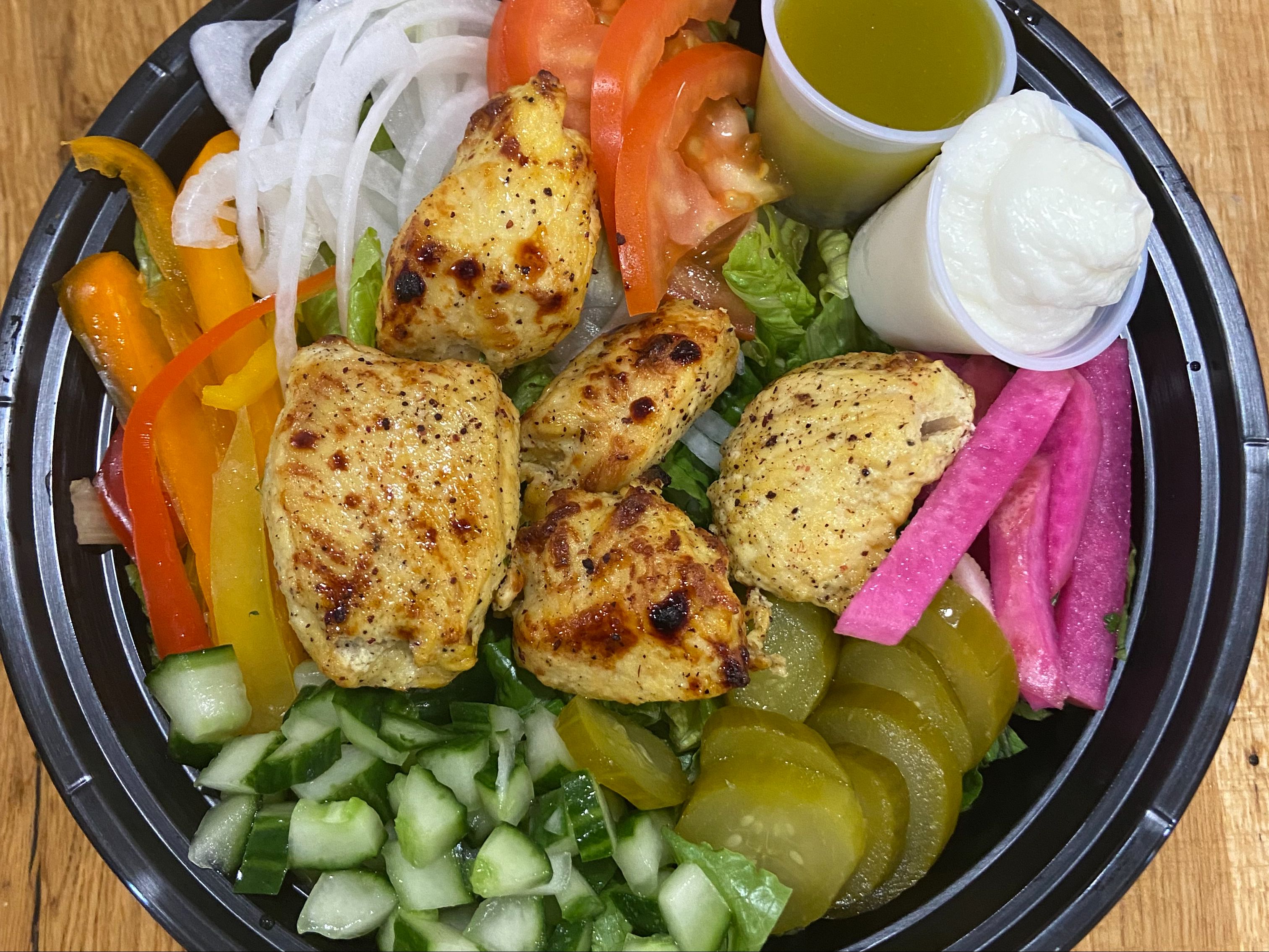 Chicken Kabob Salad.