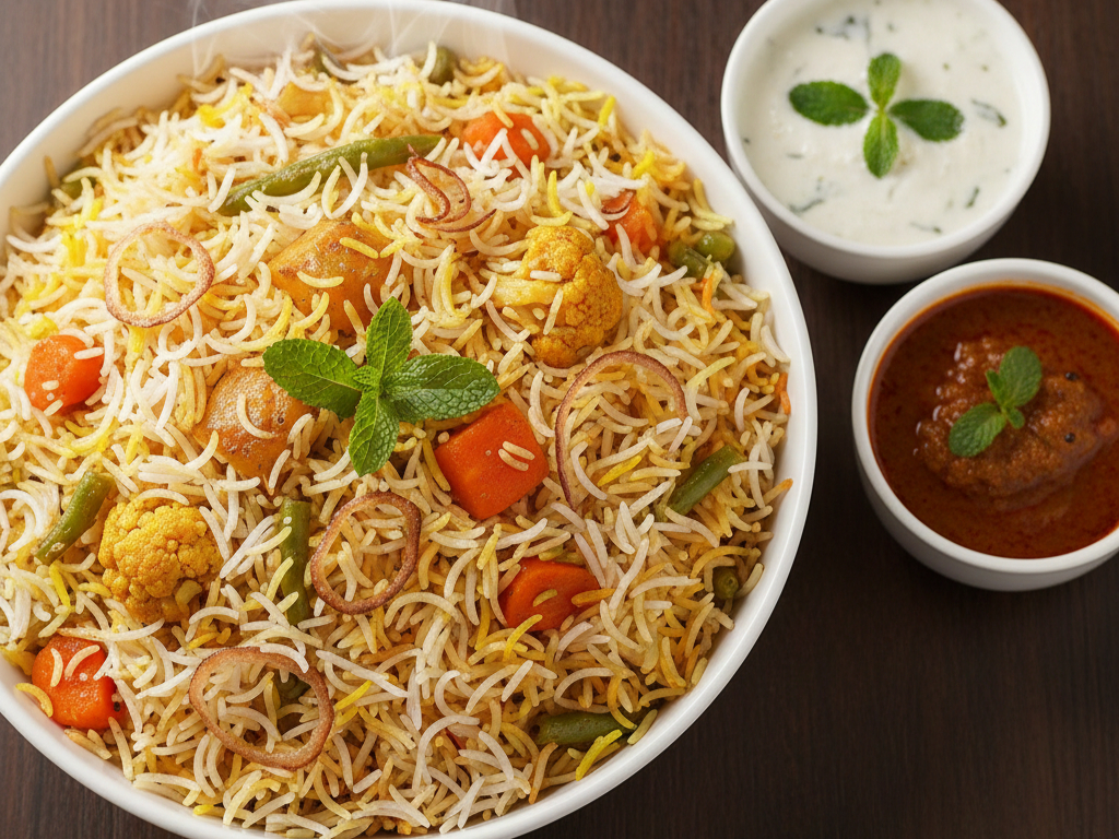 VEGETABLE DUM BIRYANI (NF, GF).