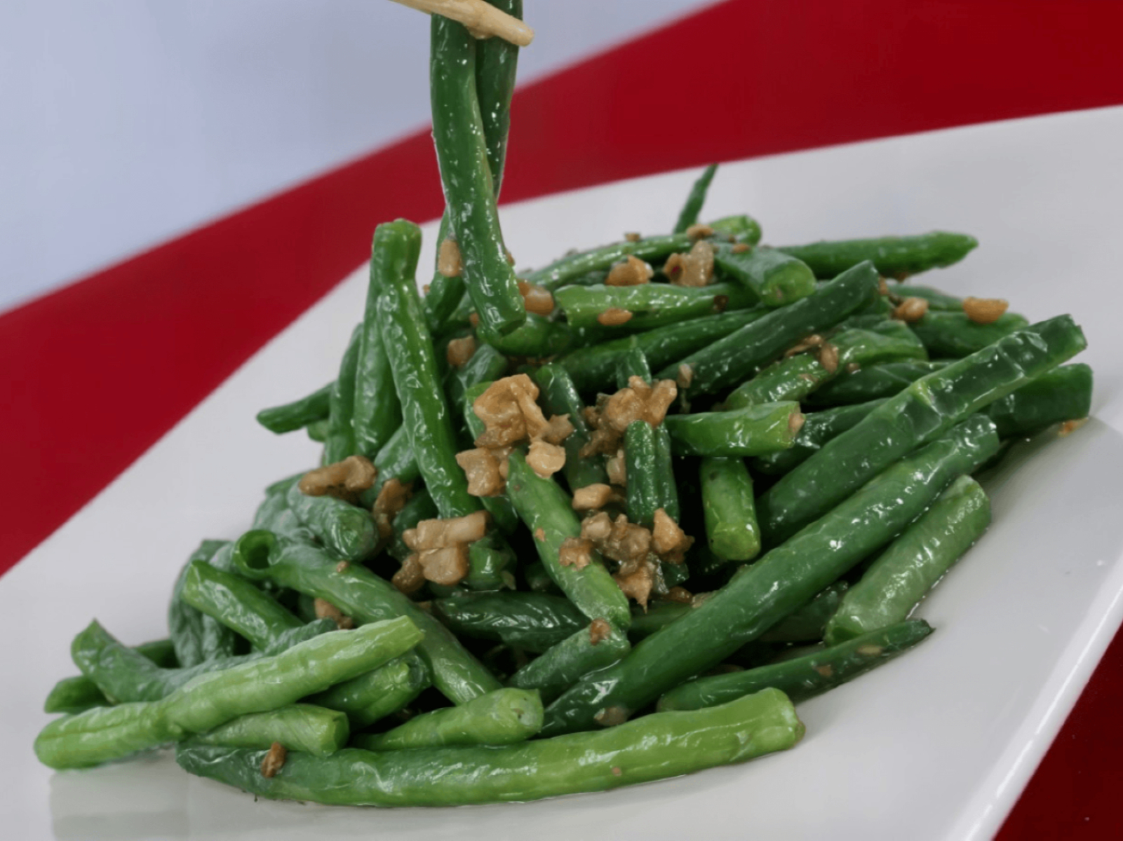 Sauteed String Bean In A Garlic Sauce.