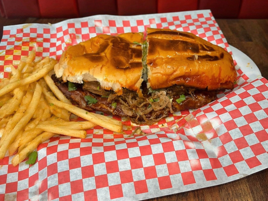 Birria Torta Deluxe.