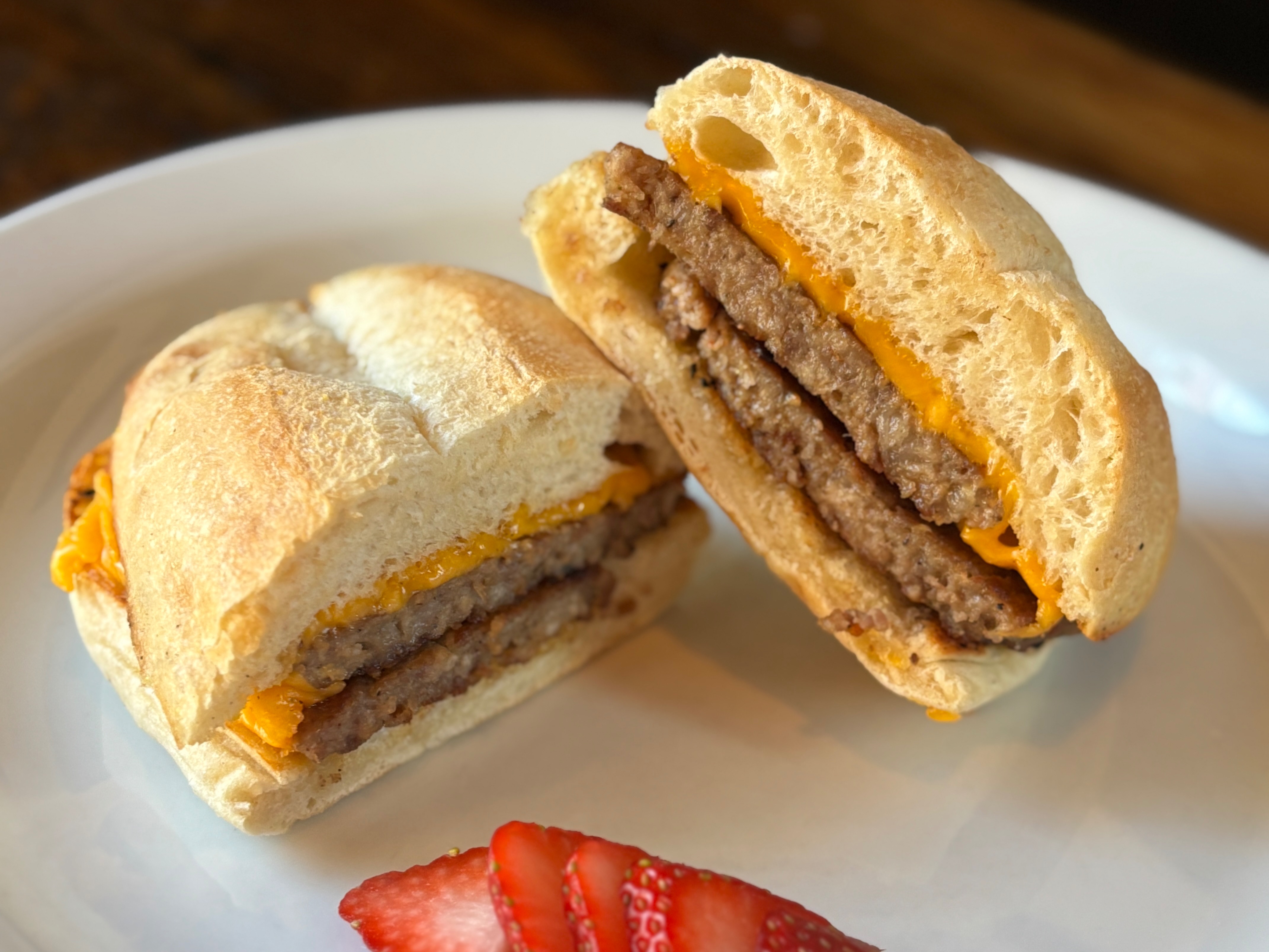 Meat & Cheese Breakfast Sandwich.
