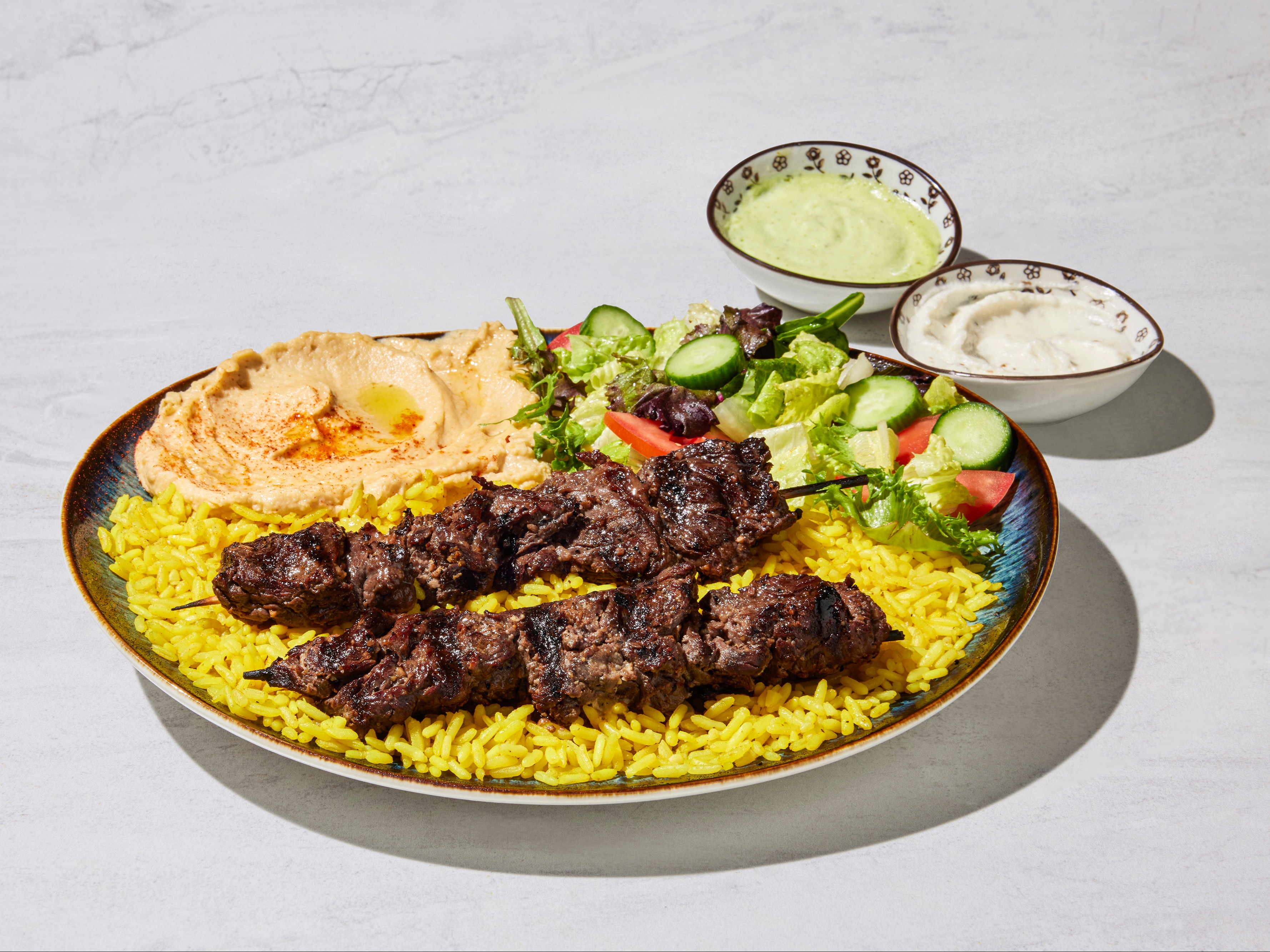 #1 Beef Kabab Plate.