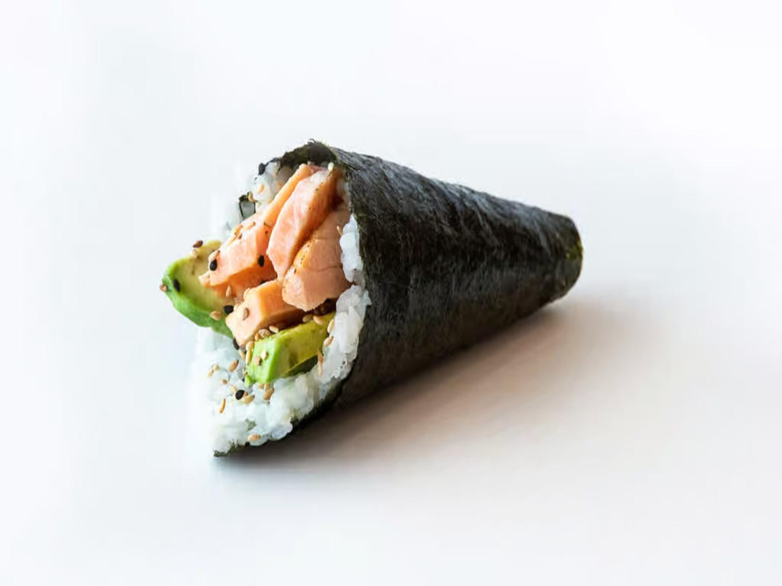 Seared Salmon Hand Roll.