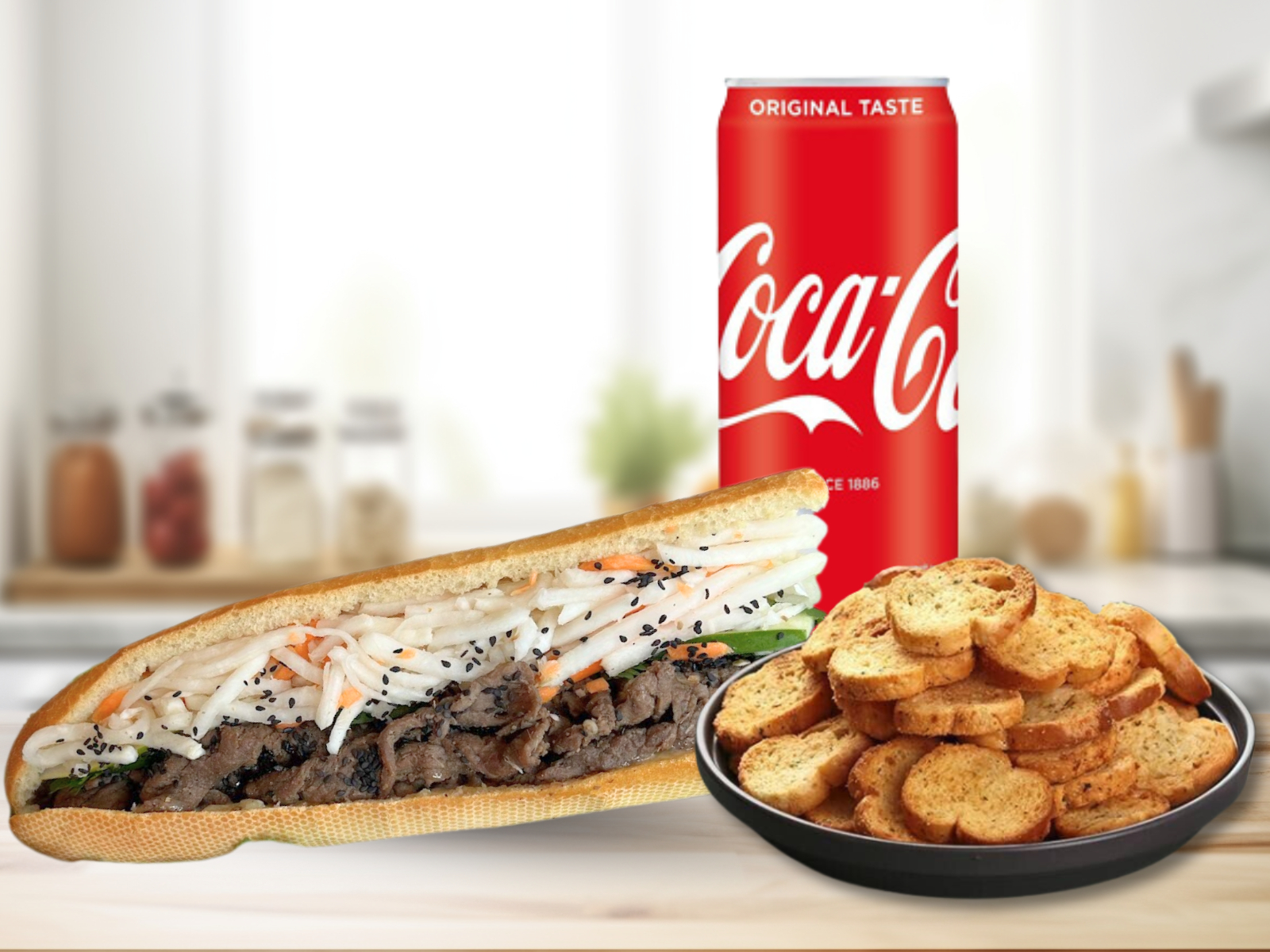 Mi-Meal Bulgogi Steak / Bánh Mì Bò Nướng Vỉ.