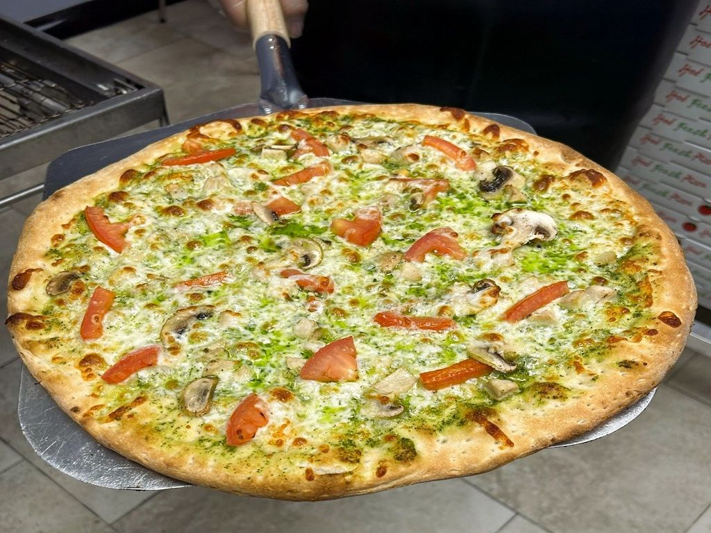 Pesto Chicken Pizza.