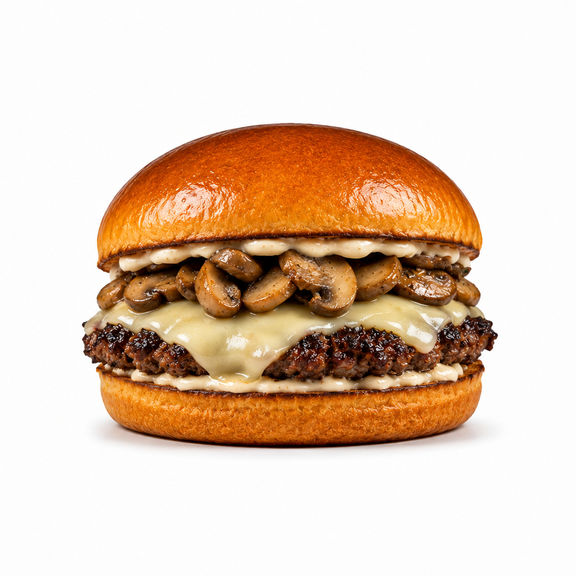 Mushroom Swiss Smash Burger