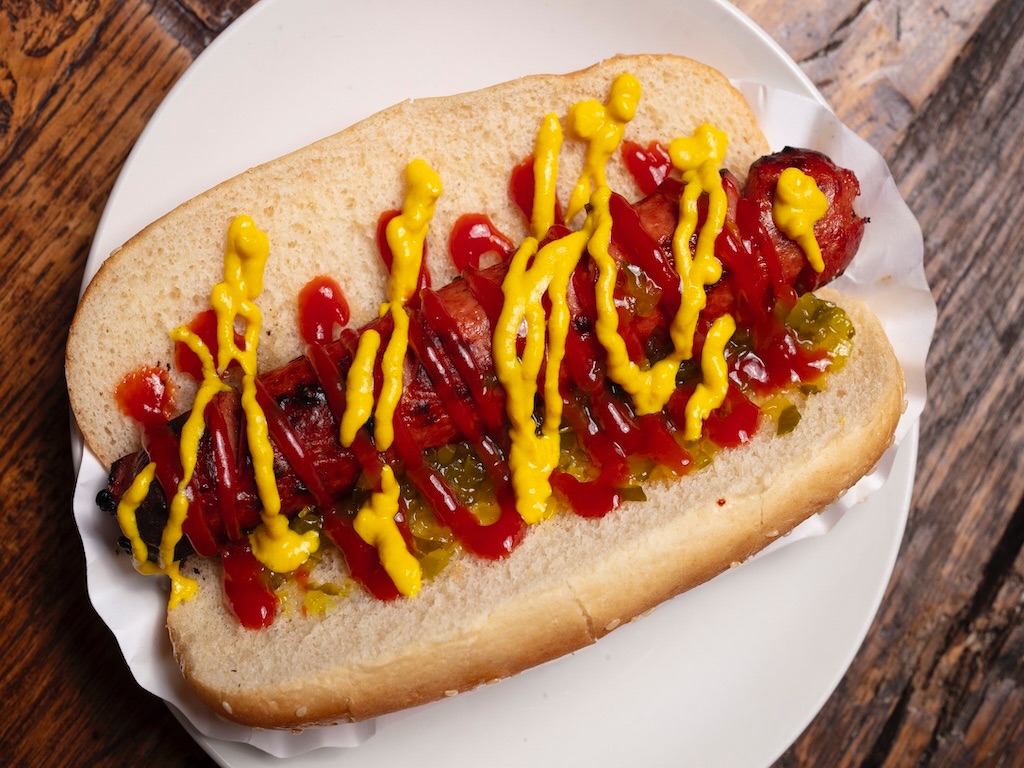 Grilled HALAL Hot Dog with Fountain Drink.