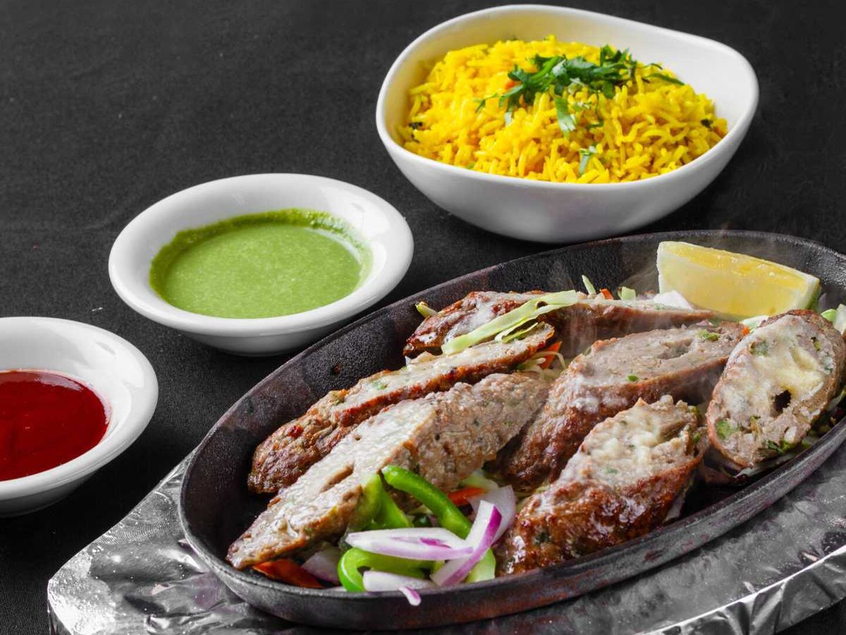 Lamb Seekh Kabab Main Course.