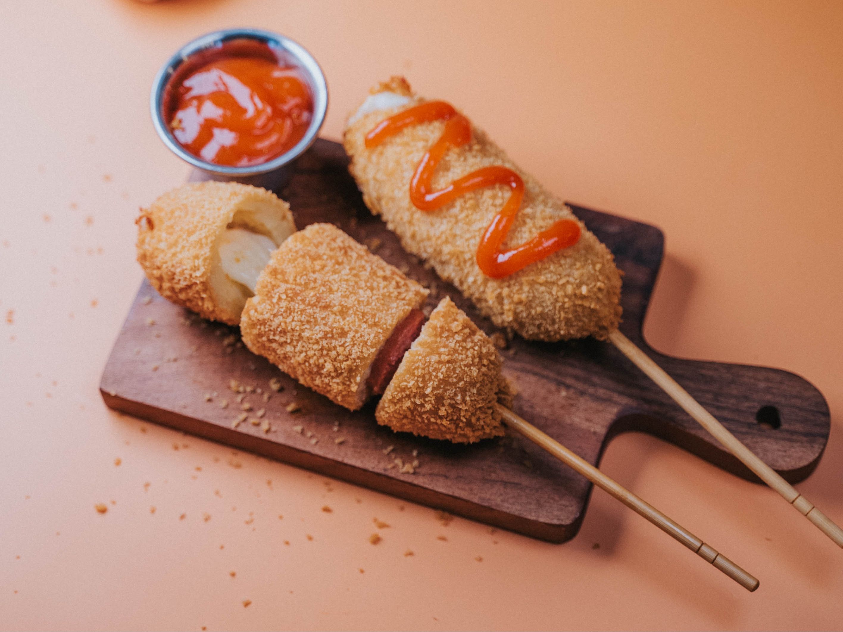 A10. KOREAN CHEESE CORN DOG.