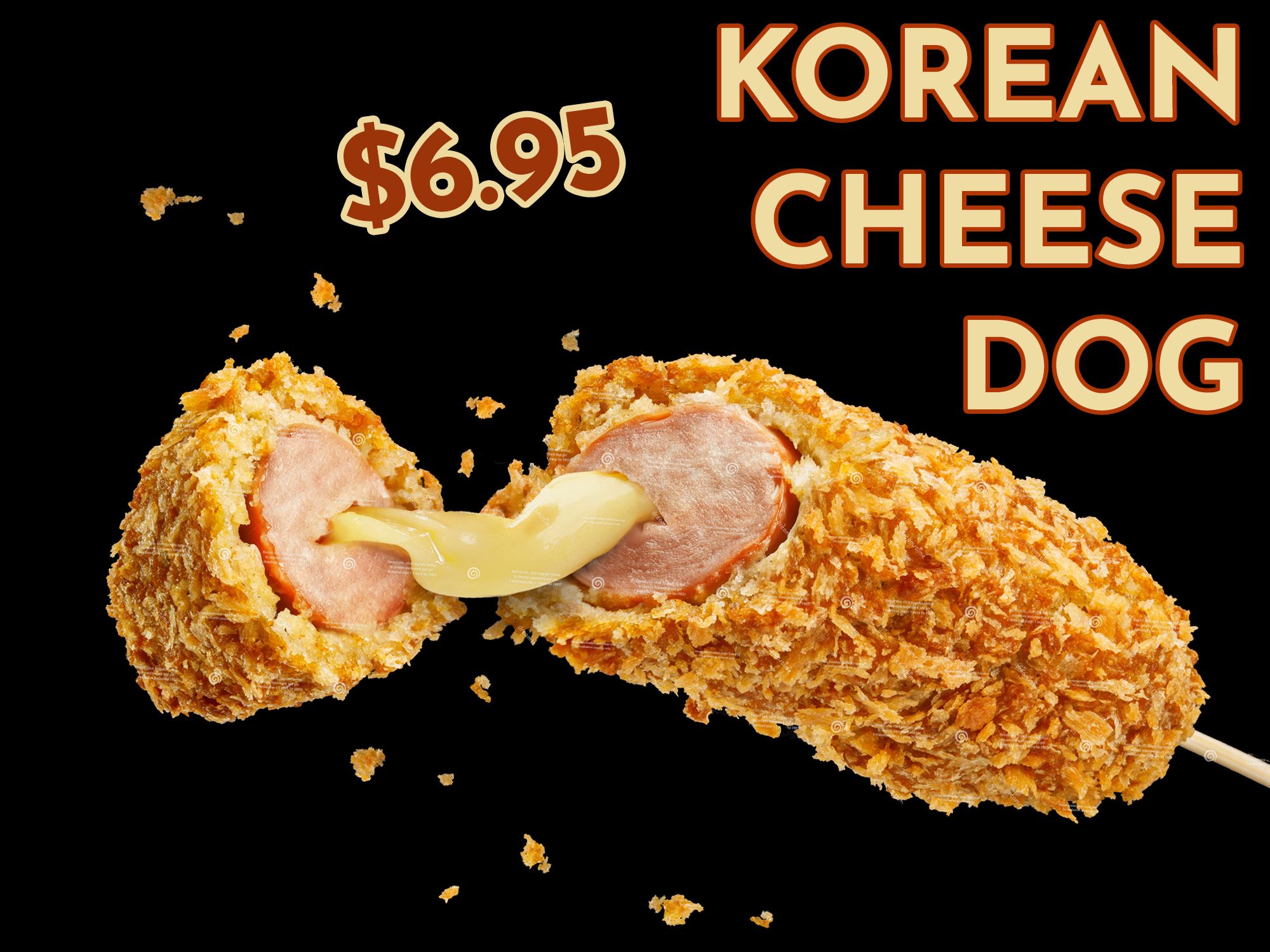 A10. KOREAN CHEESE CORN DOG.