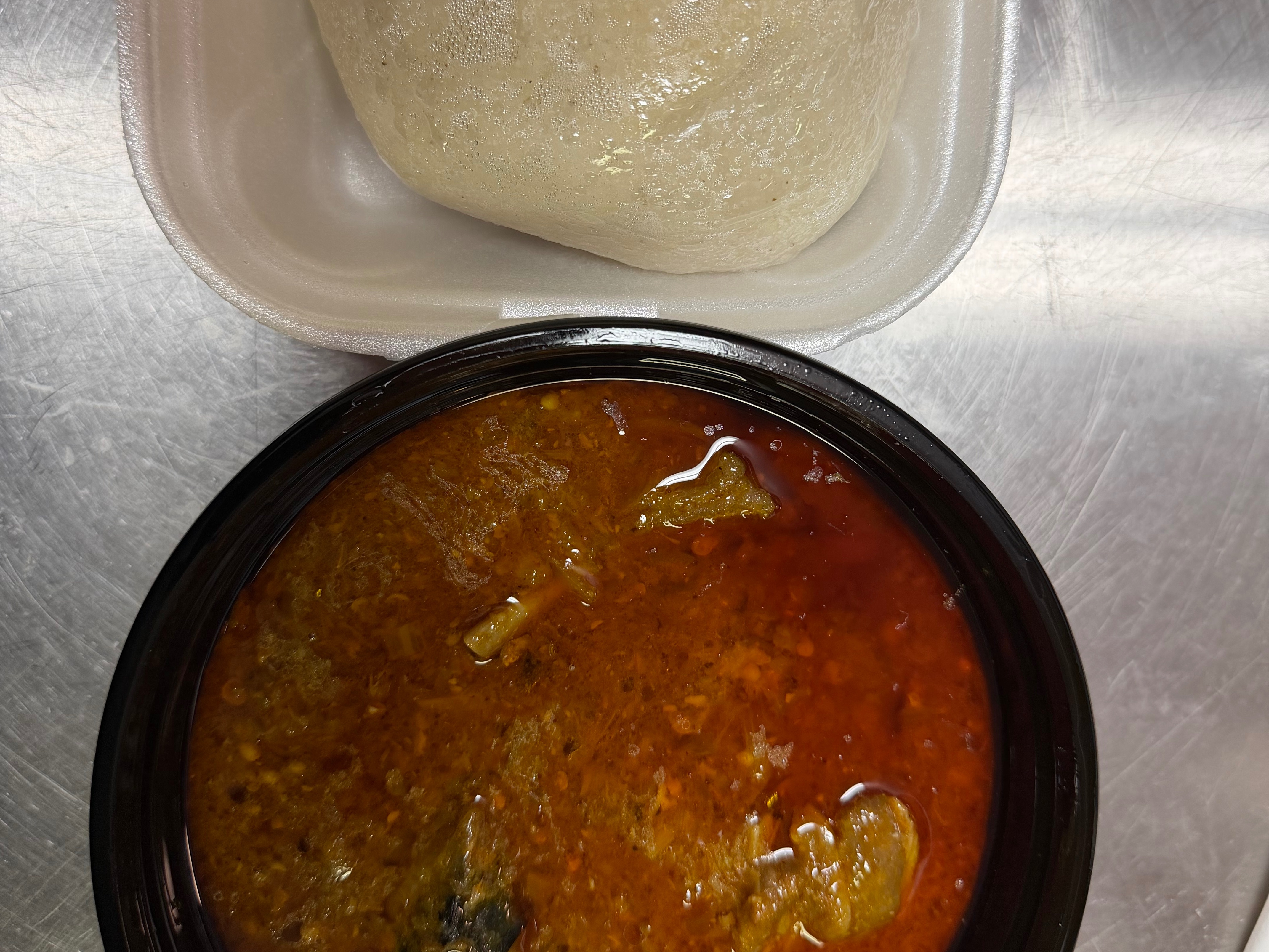 Banku w/ Okra.