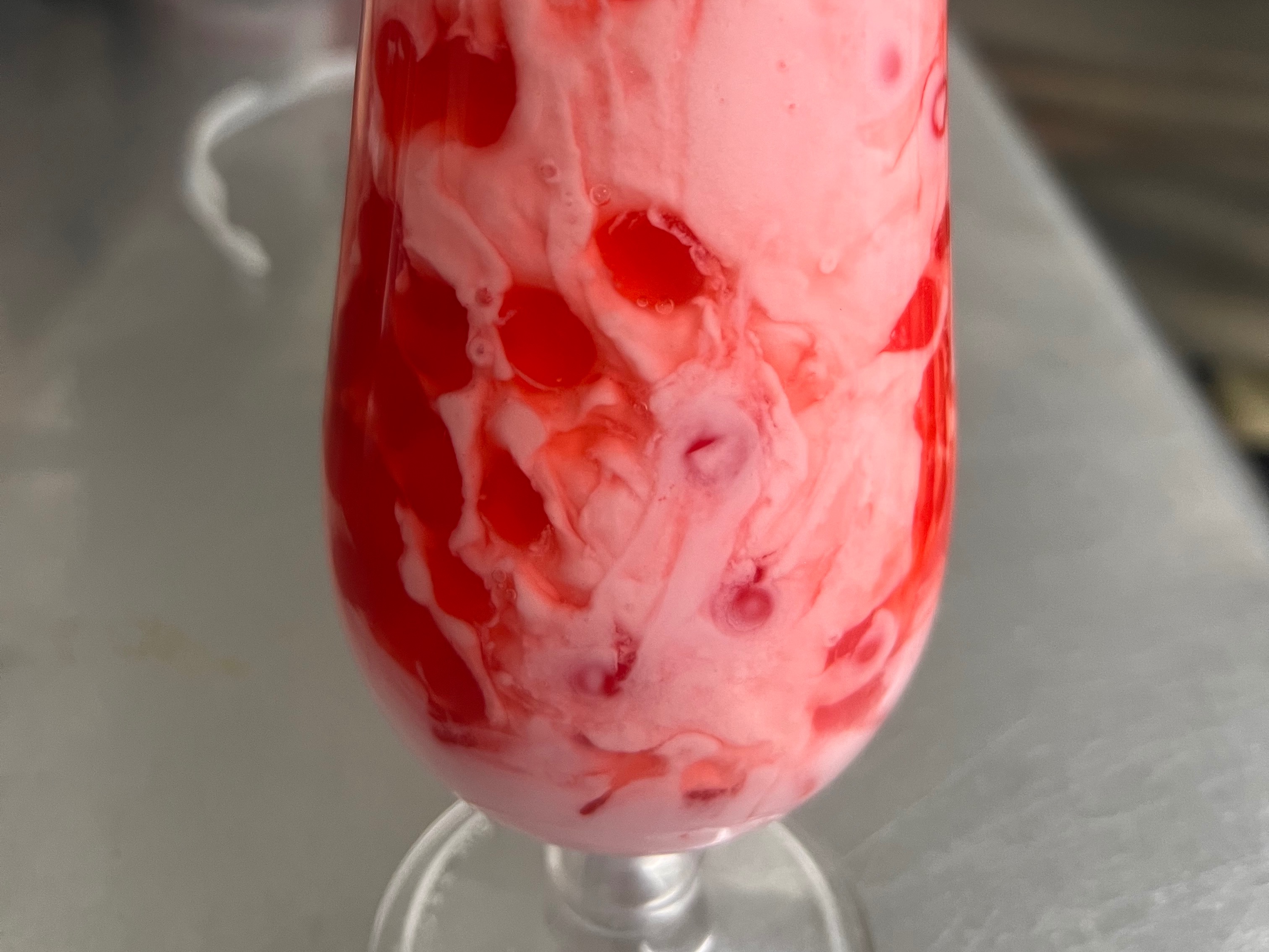 Strawberry Boba Lassi.