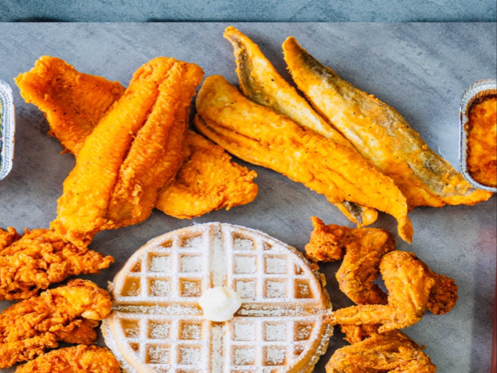 3 Whiting Fish & 1 waffle.