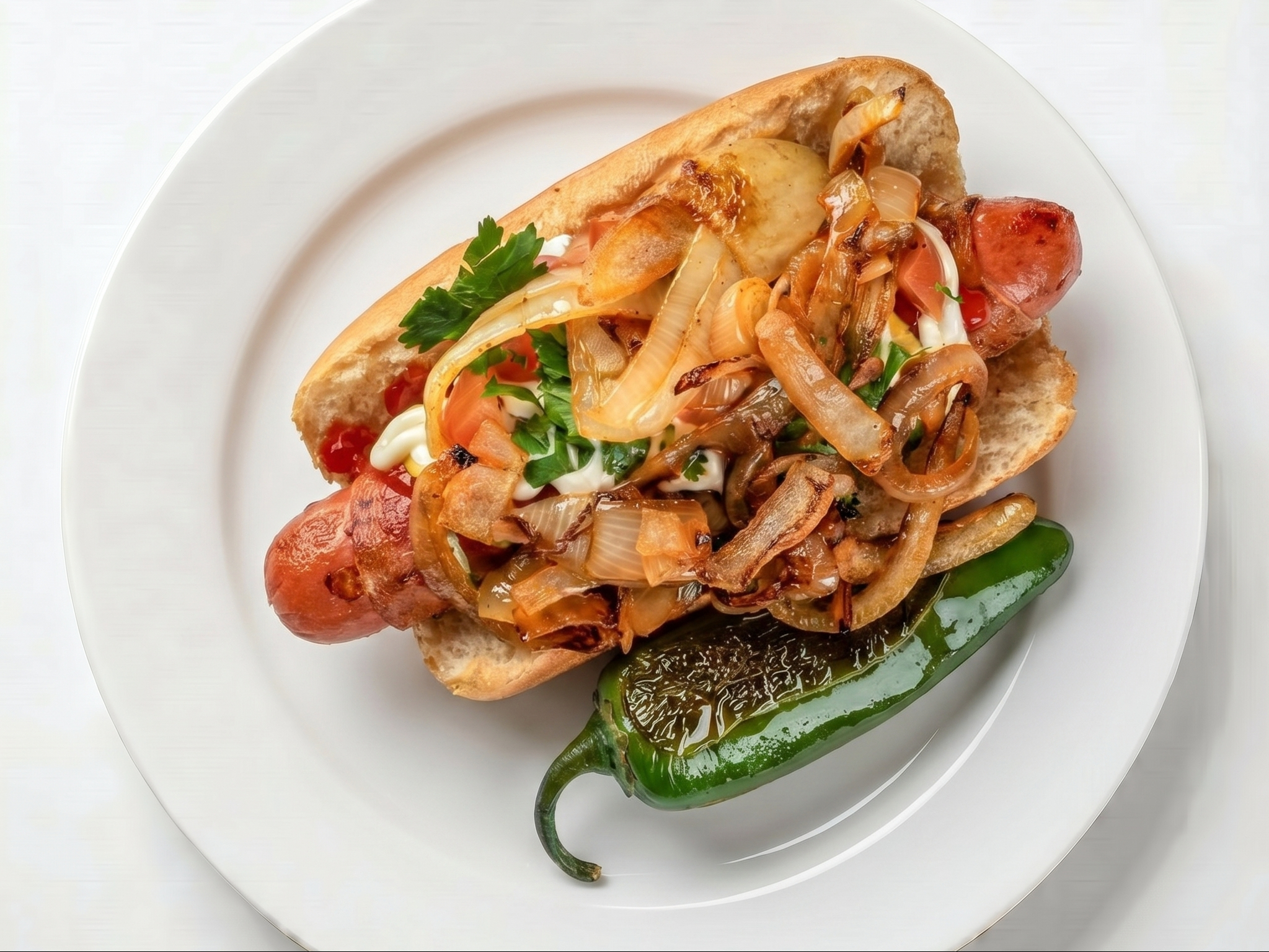 Bacon Wrapped Hotdog.