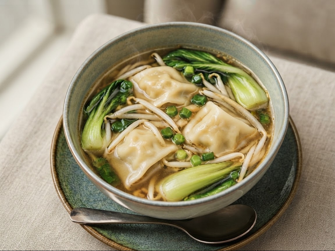 Vegetables Dumpling soup.