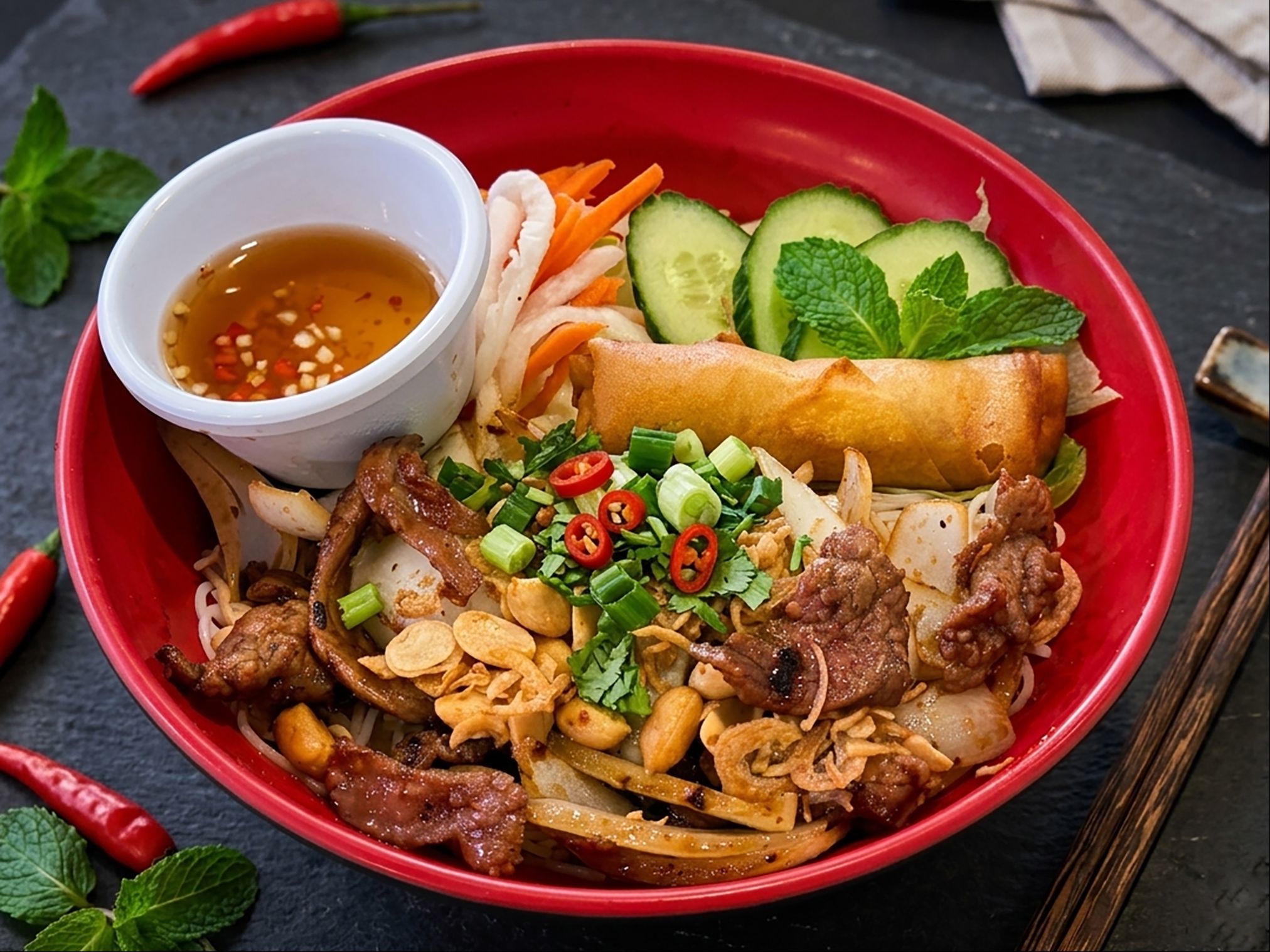 V4. Grilled Pork Vermicelli Salad.