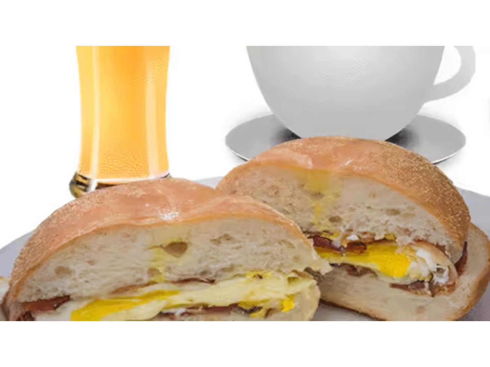 Two Eggs On A roll Sandwich.