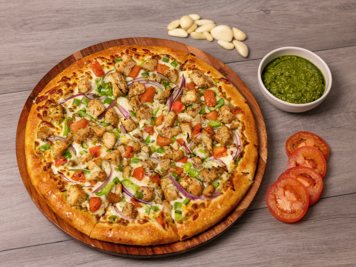 Halal Pesto Chicken Pizza