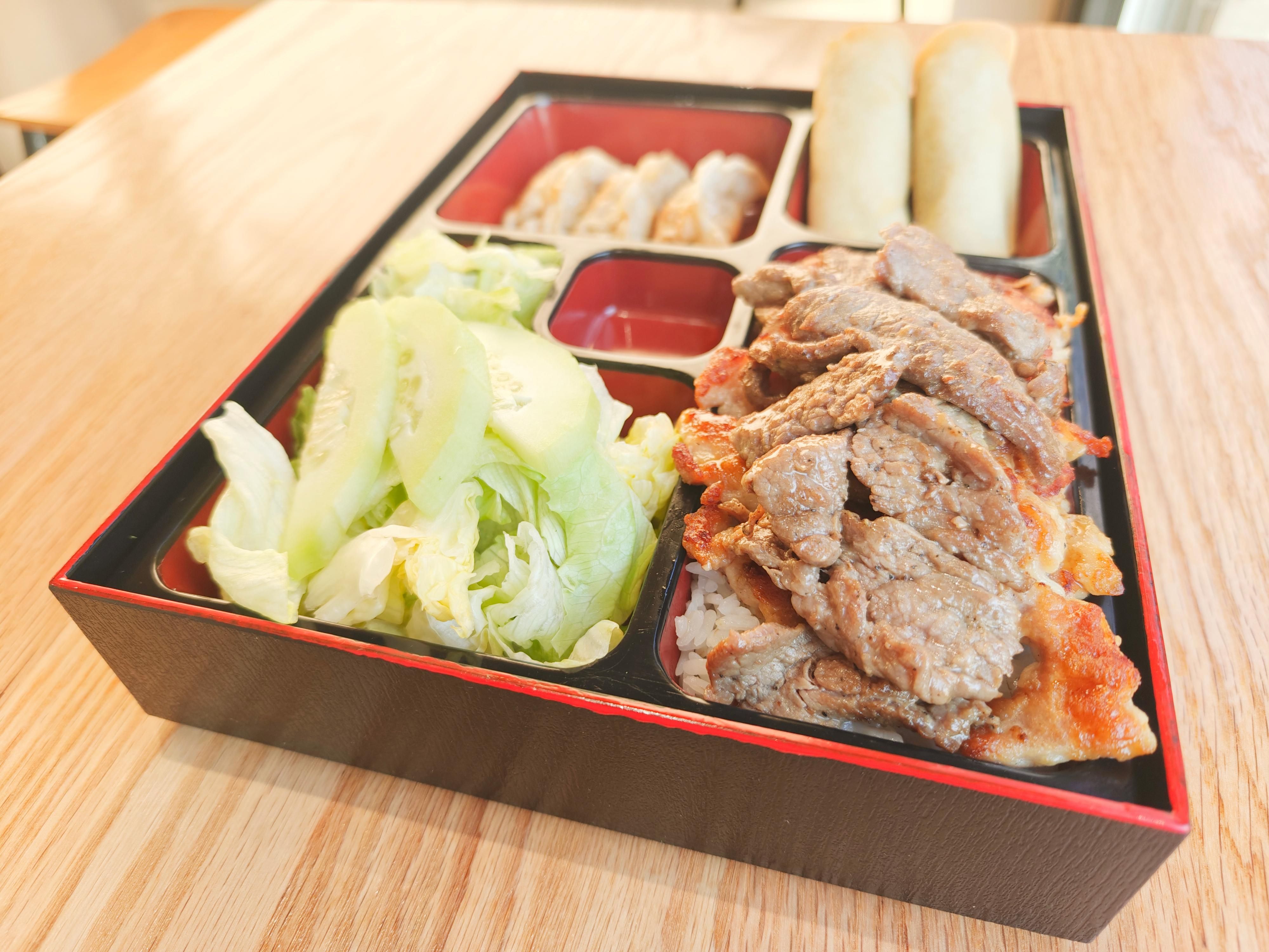 Chicken beef Bento.