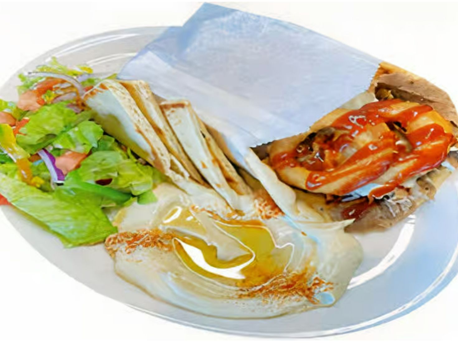 Western Cheese Gyro Pita Plate.