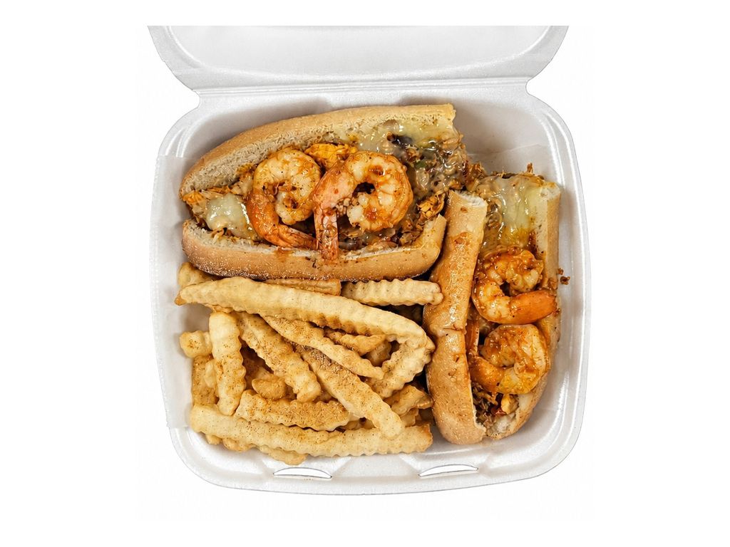 Shrimp & Salmon Cheesesteak.