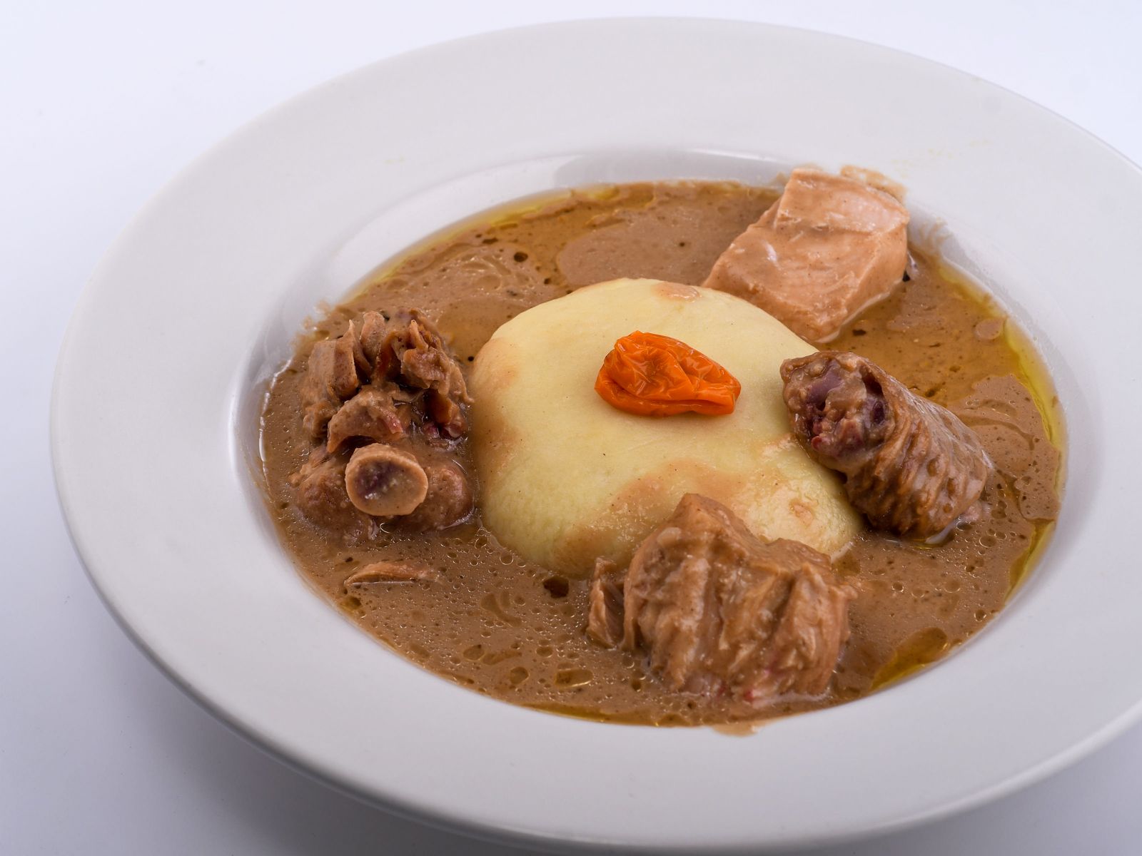 Fufu Served with Peanut Soup