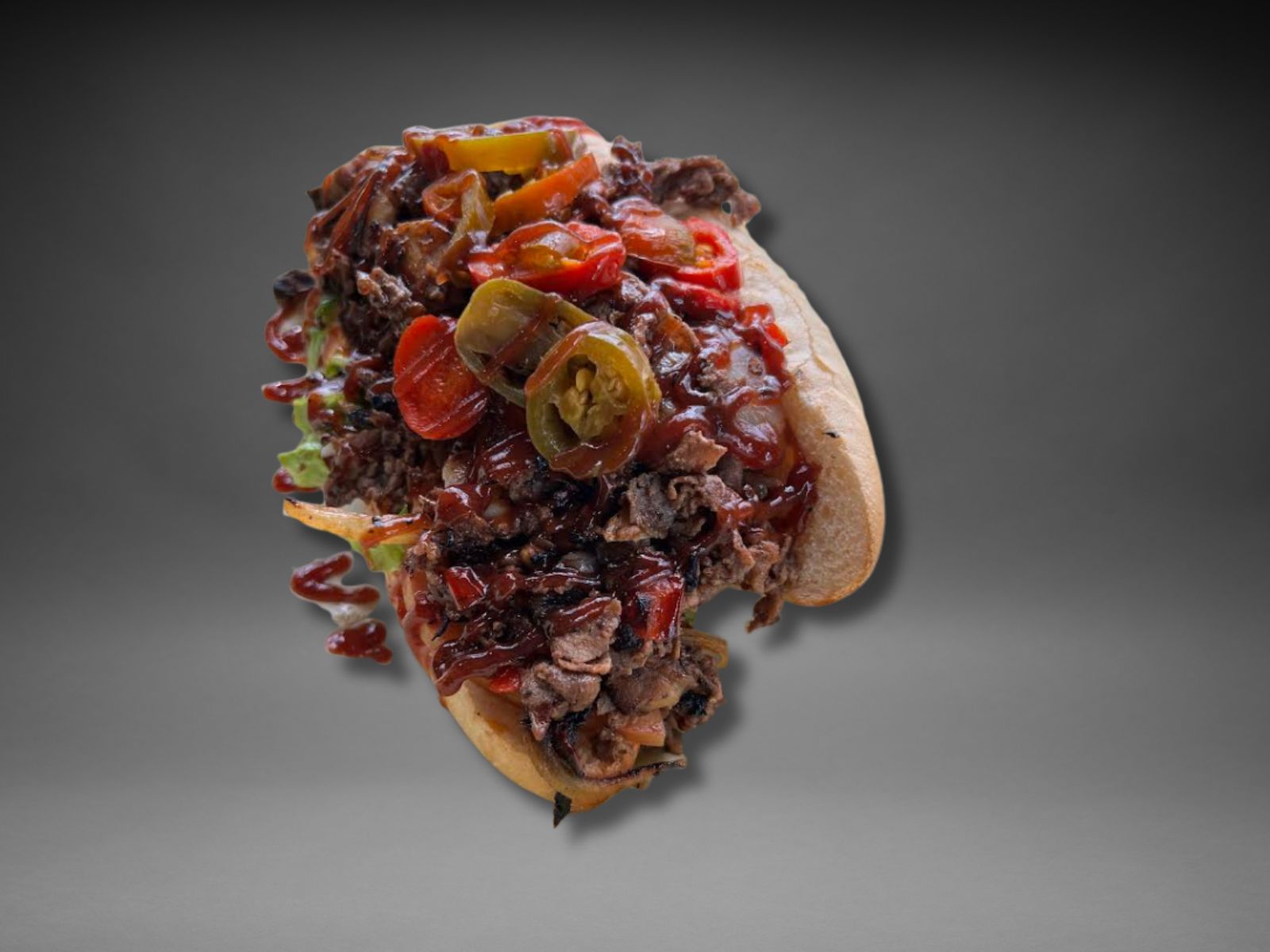 BBQ CHERRY PEPPER CHEESESTEAK.